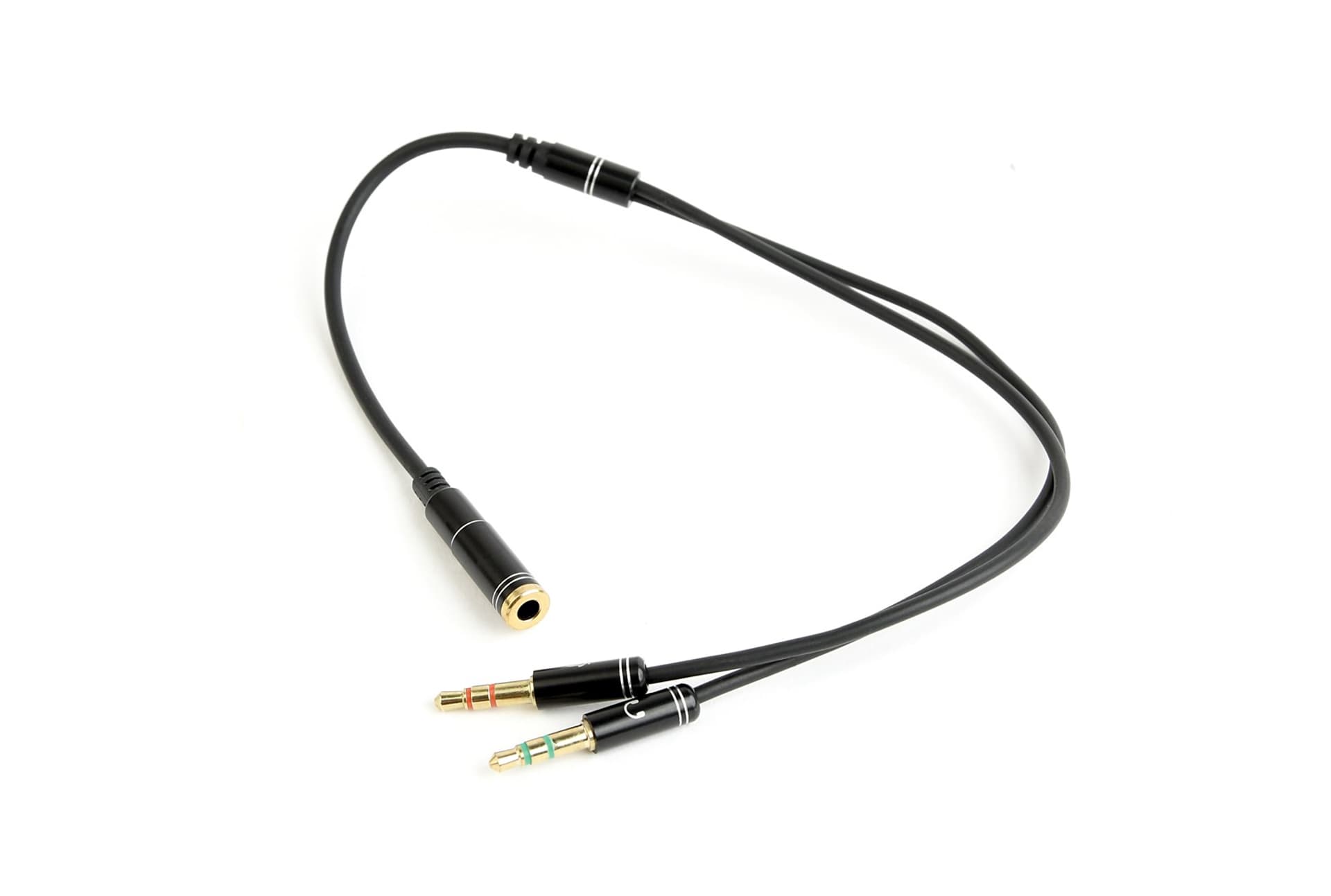 

Kabel GEMBIRD CCA-418M (Mini Jack x2 M - 4-Pin, Jack stereo 3,5 mm F; 0,20m; kolor czarny)