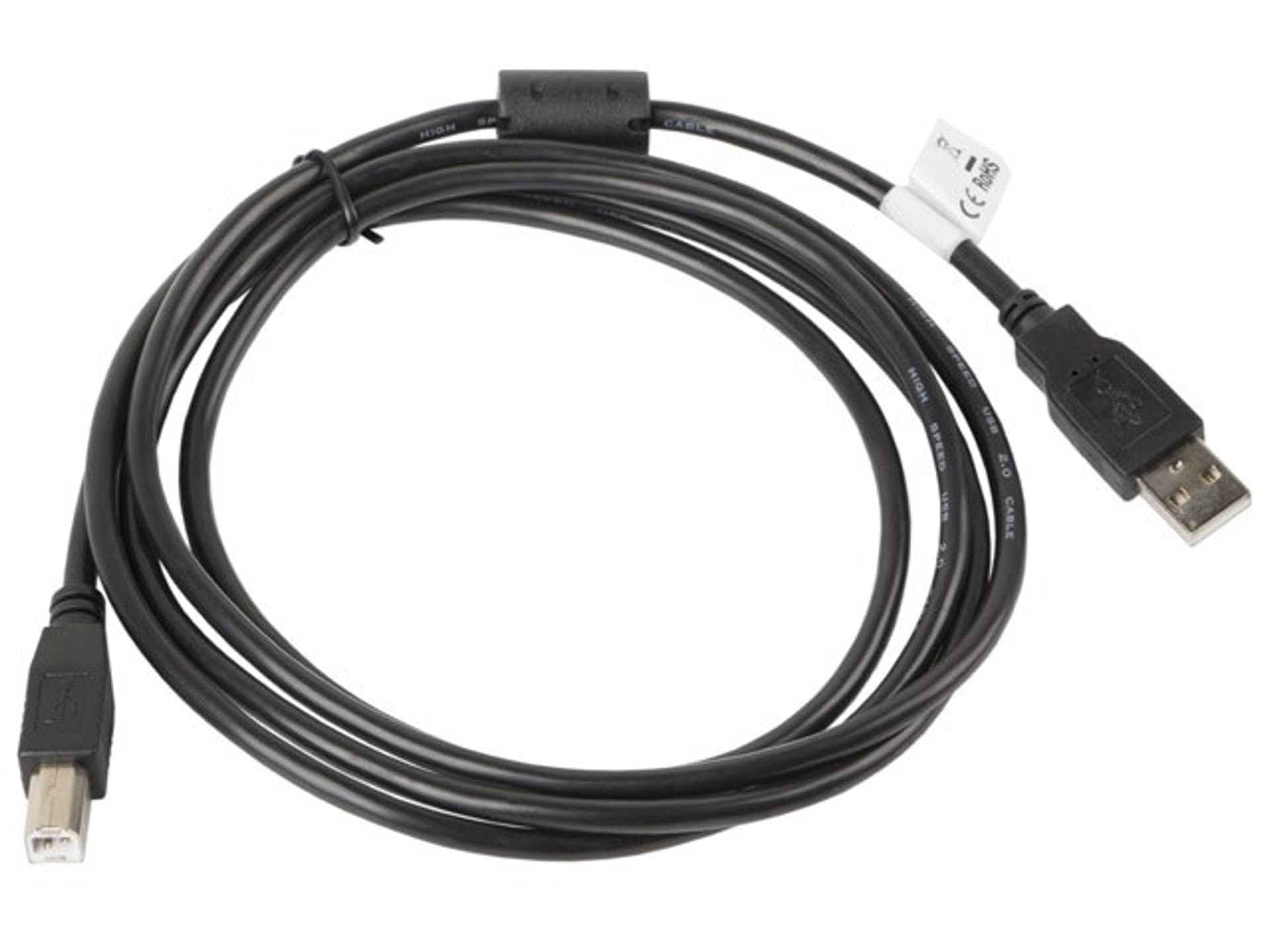 

Kabel Lanberg CA-USBA-11CC-0018-BK (USB 2.0 M - USB 2.0 typu B M; 1,8m; kolor czarny)