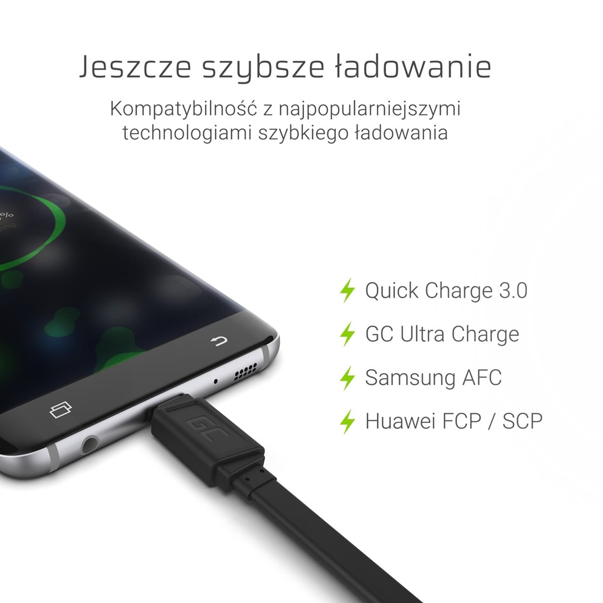 

GREEN CELL KABEL USB - USB-C 25CM QUICK CHARGE 3.0