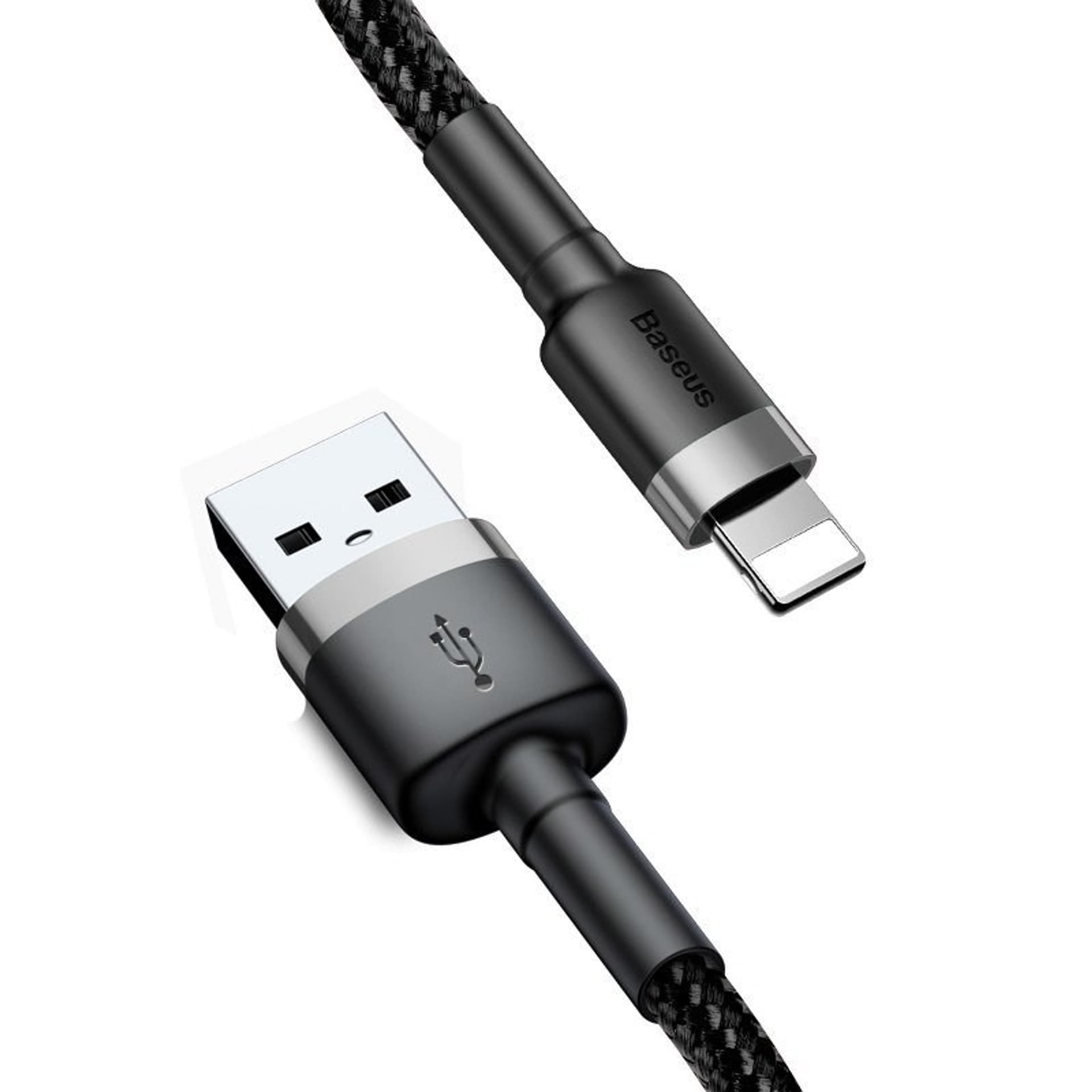 

Kabel Lightning USB Baseus Cafule 2,4A 0.5m (szaro-czarny)