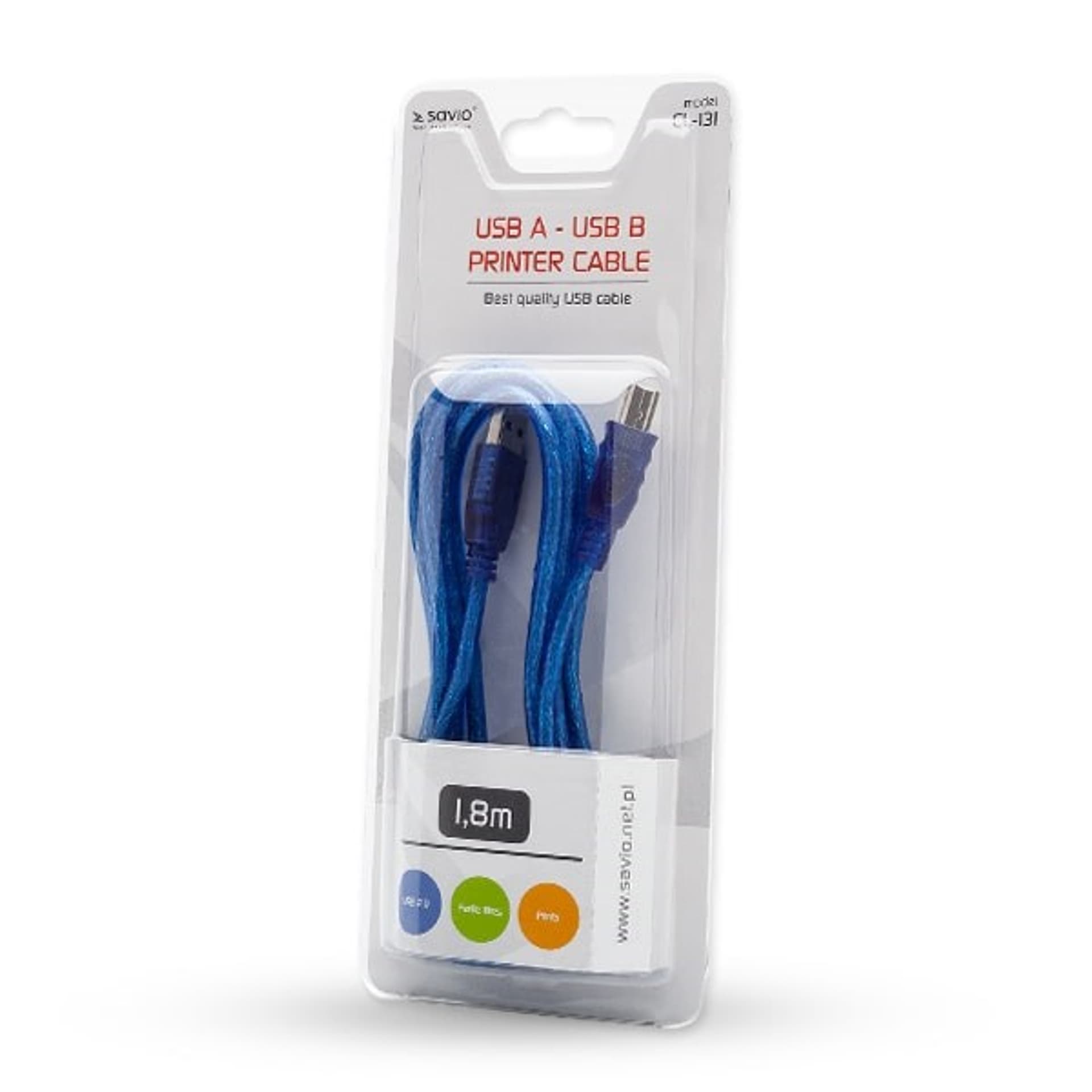 

Kabel USB SAVIO CL-131 (kolor niebieski)