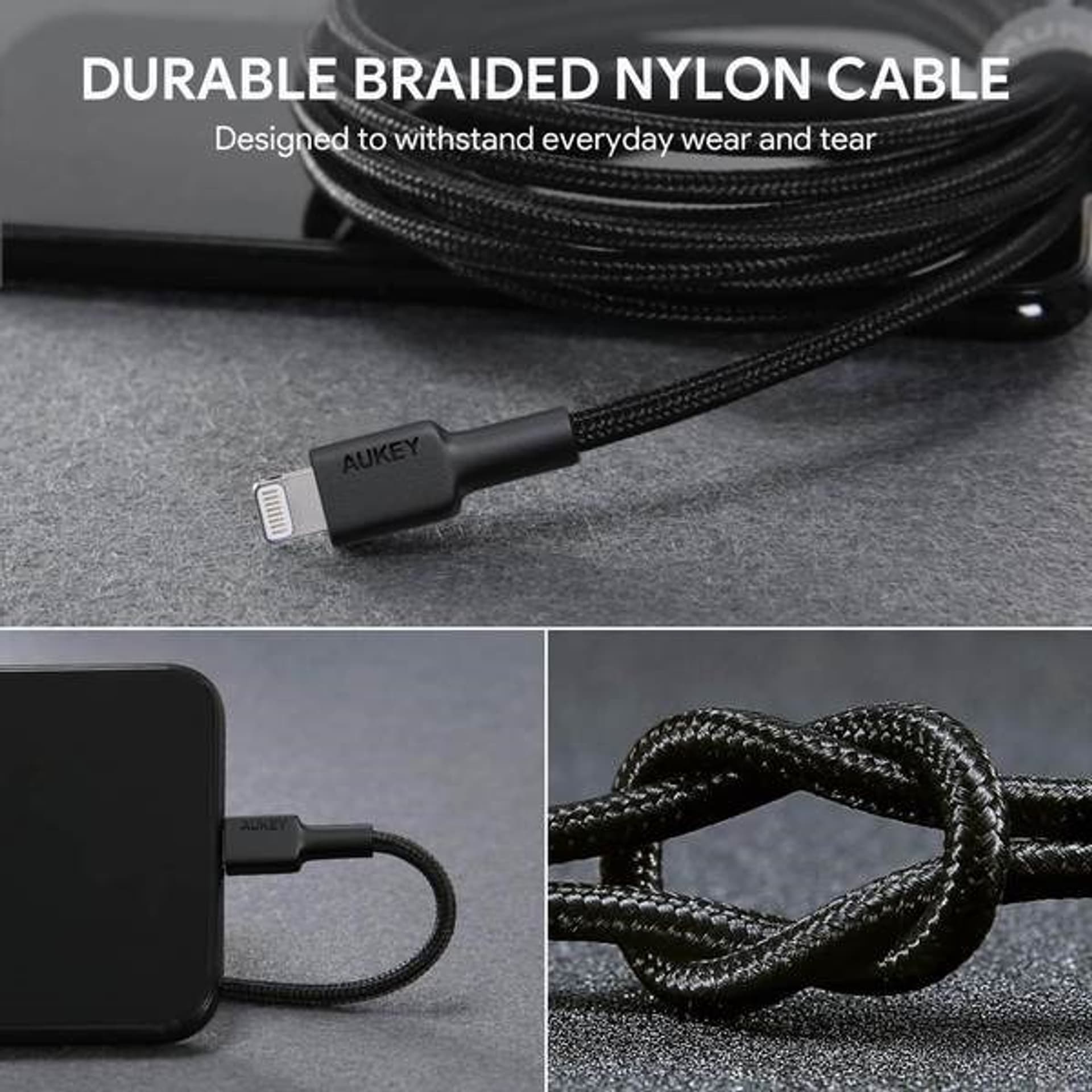 

AUKEY CB-AL05 NYLONOWY KABEL LIGHTNING APPLE 2M