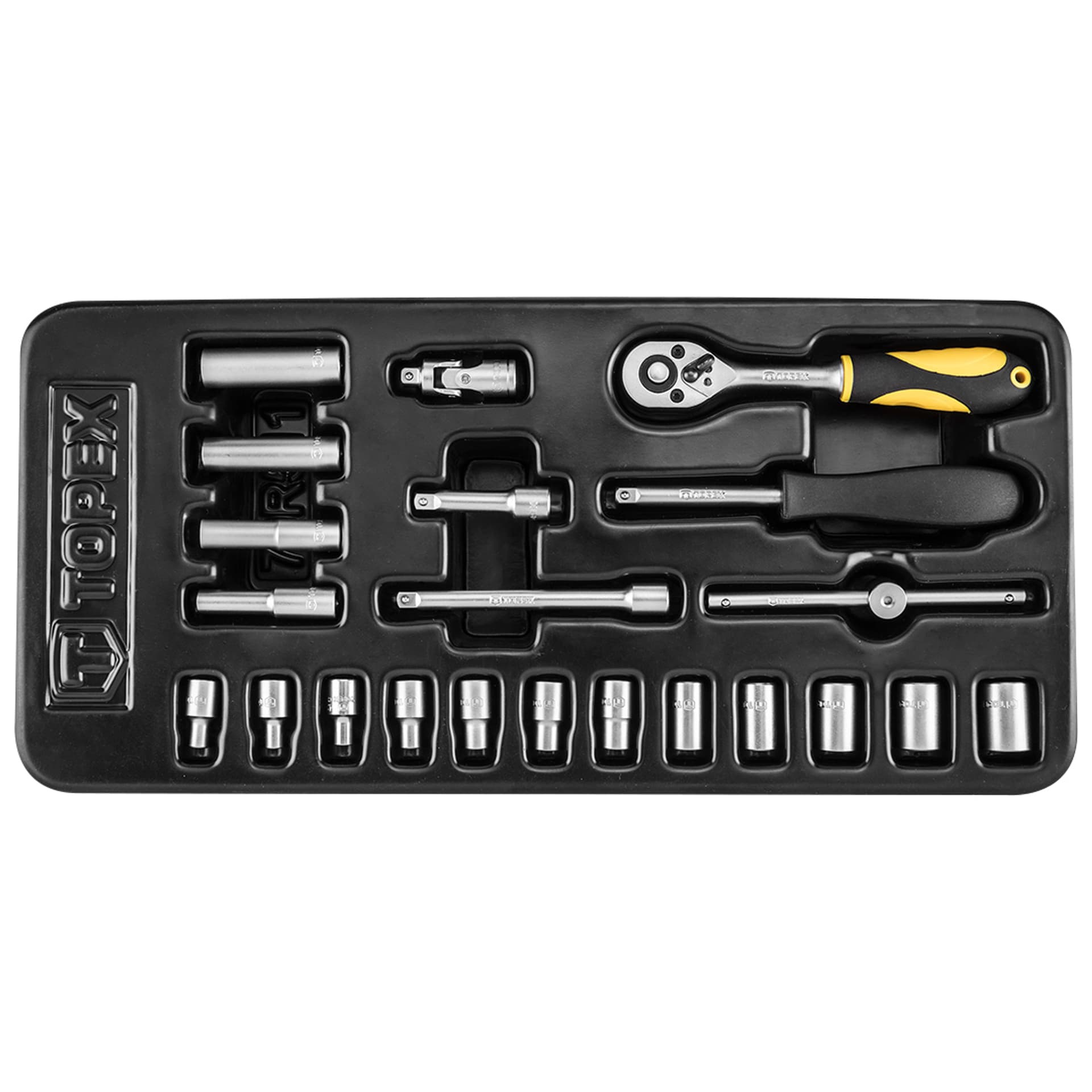 

Klucze nasadowe 1/4", zestaw 21 szt., wkładka