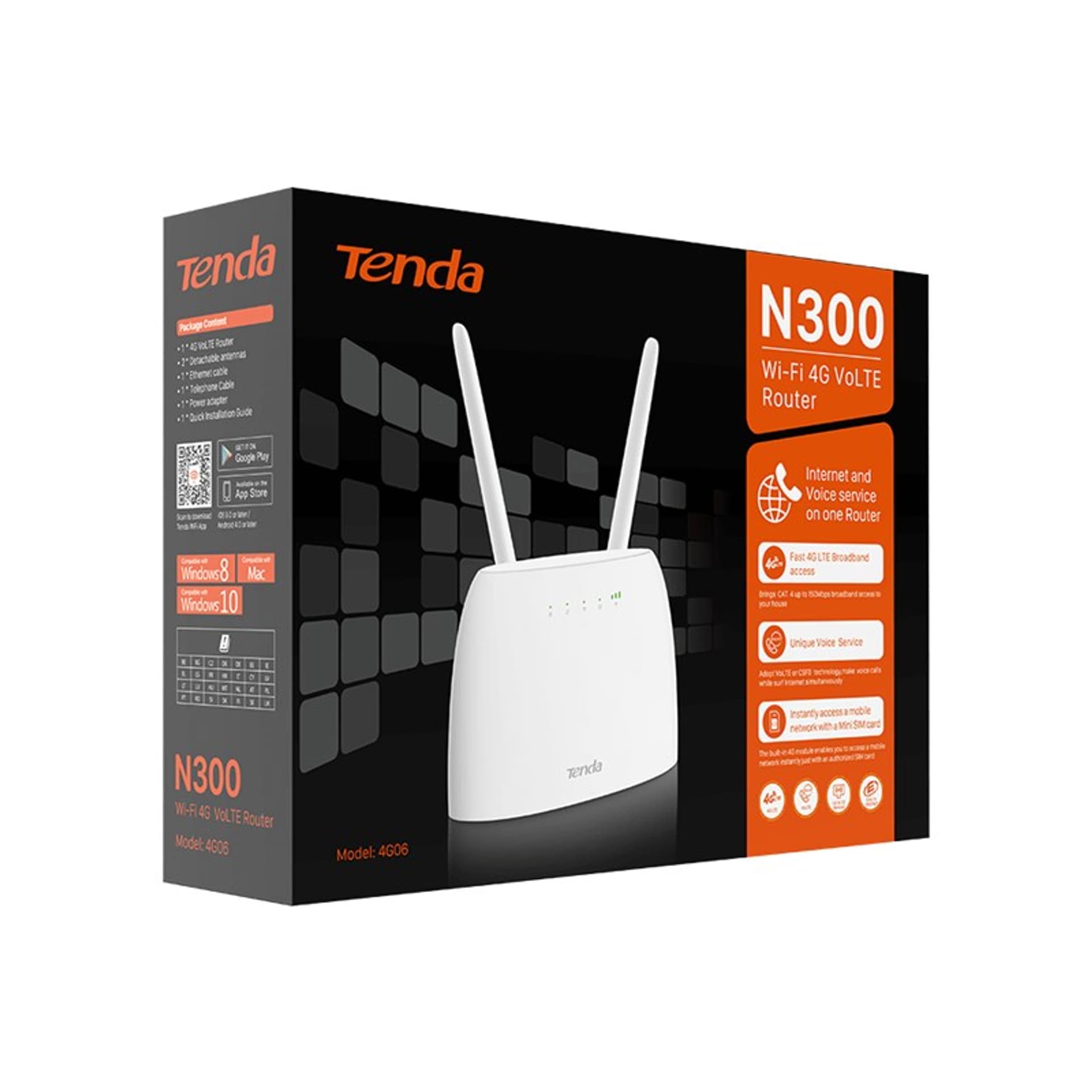 

Router Wi-Fi 3G 4G VoLTE N300 Tenda 4G06