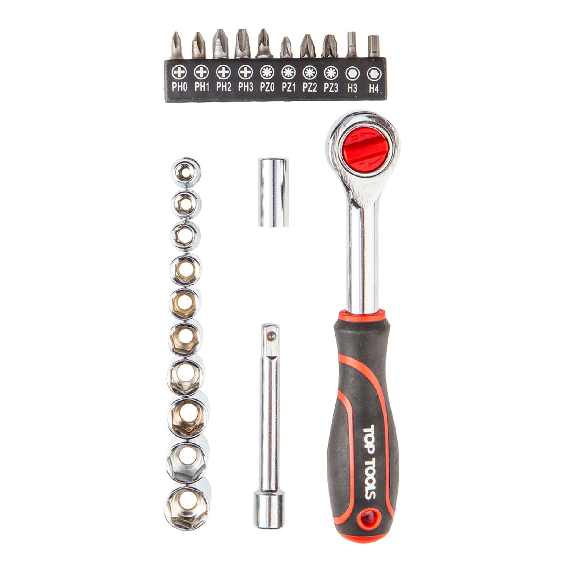 

Zestaw kluczy nasadowych 1/4", 23 szt.