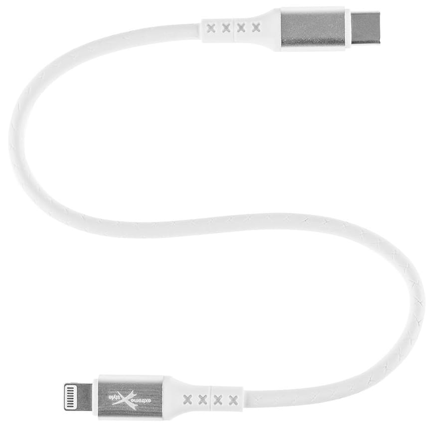 Kabel USB typ-C - iPhone Lightning Ampere eXtremestyle 0.3m biały