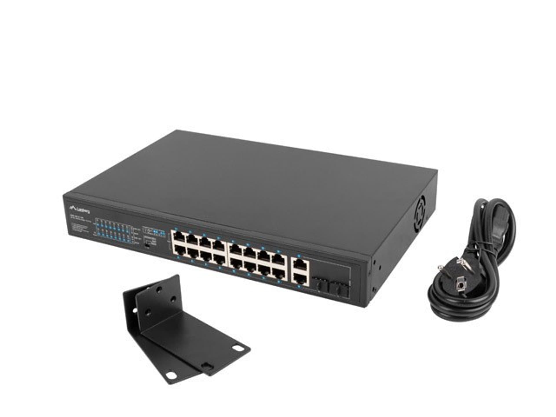 

LANBERG SWITCH RACK 19" 16X 100MB POE+/2X COMBO GIGABIT 150W NIEZARZĄDZALNY RSFE-16P-2C-150
