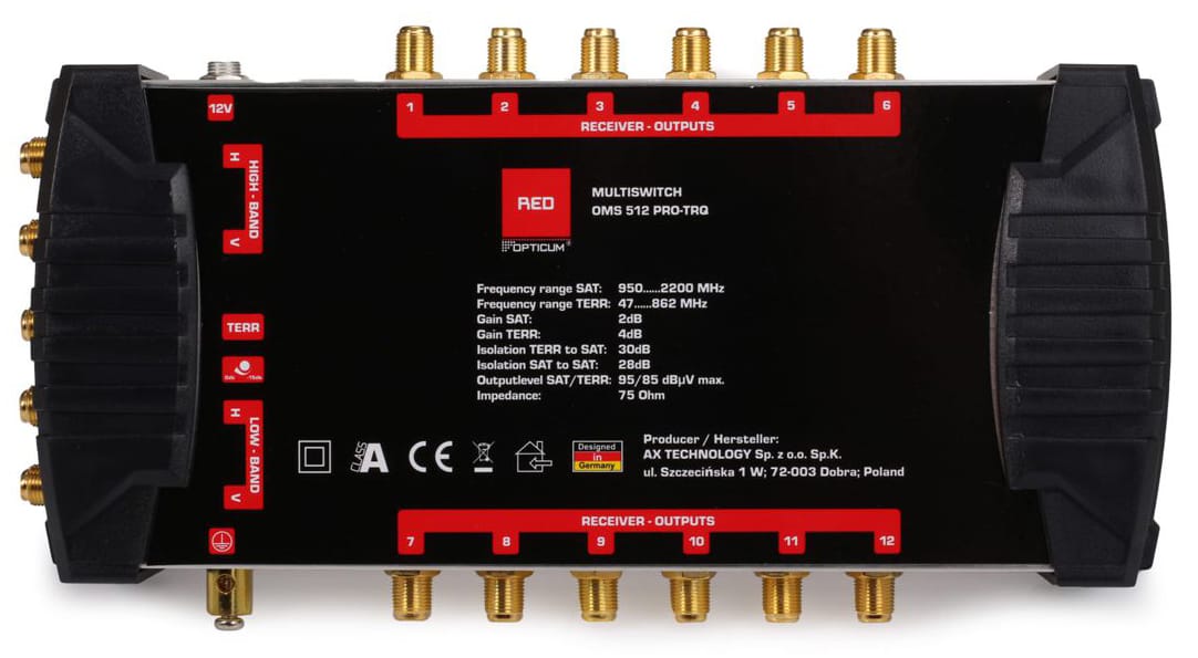 Multiswitch 5/12 Opticum OMS 512 PRO + zasilacz