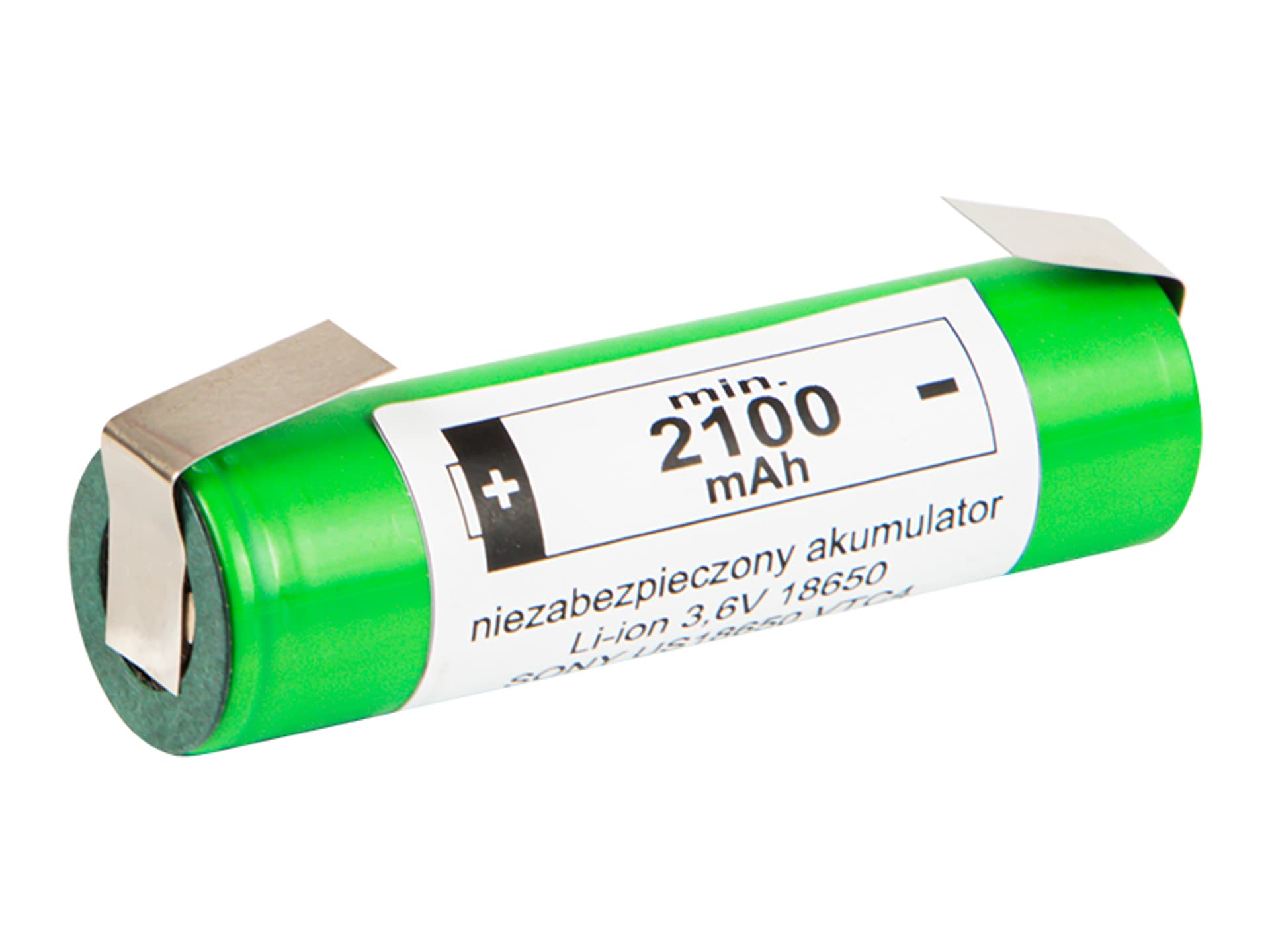 

Akumulator 18650 li-ion 2100mAh blaszki (1PH)