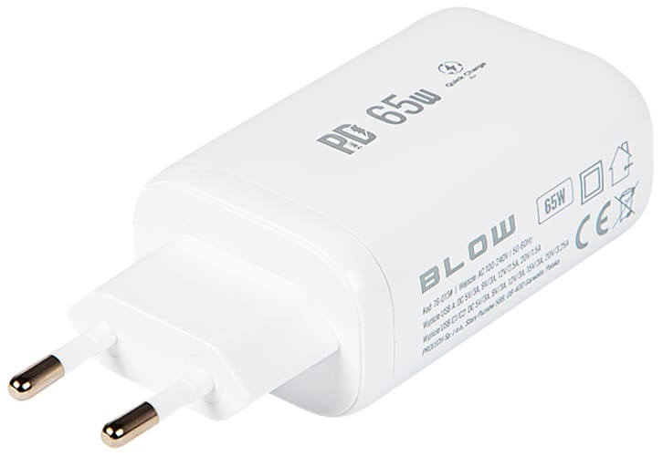 Ładowarka sieciowa gniazdo USB + USB-C x2 65W