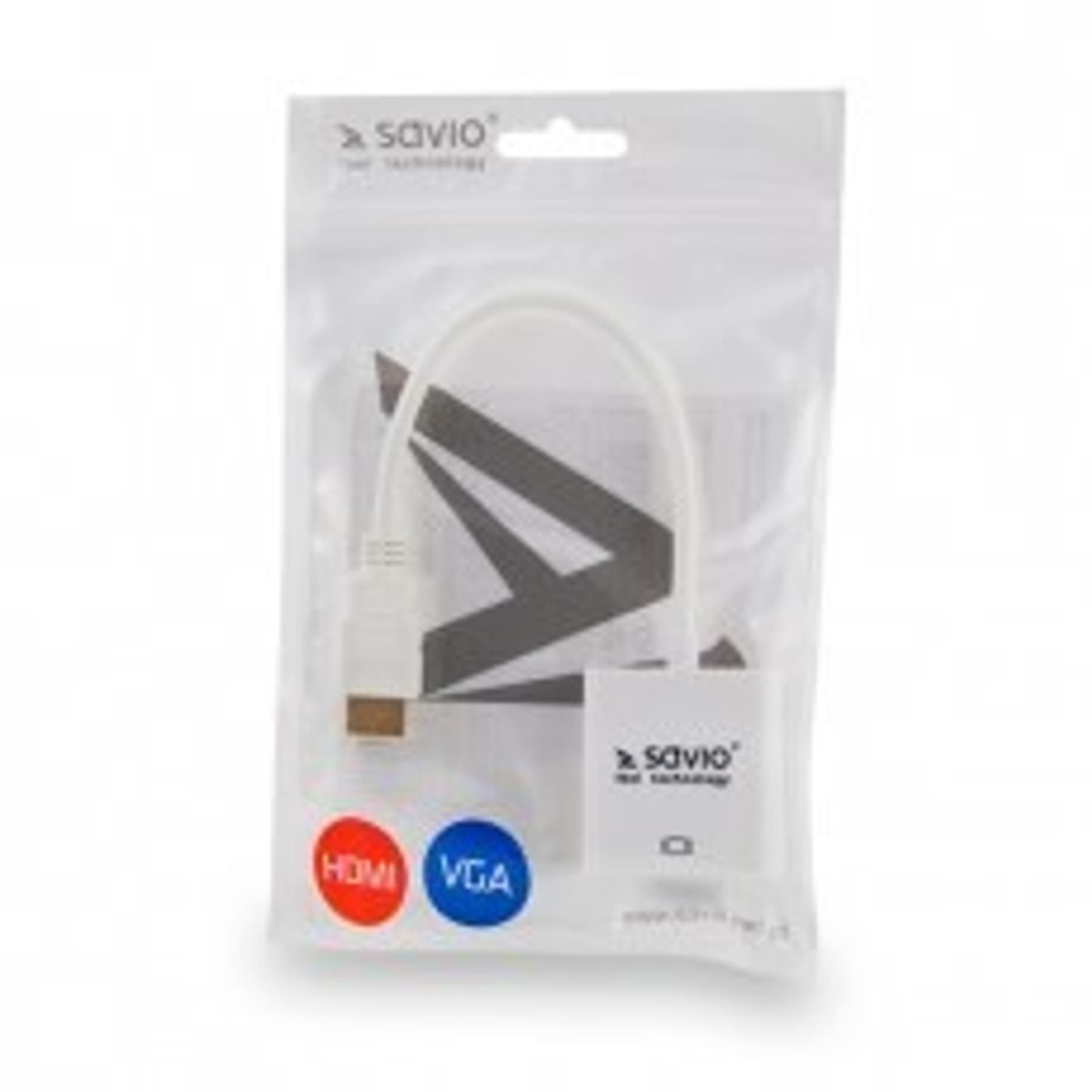 

Adapter SAVIO CL-27/B (HDMI M - D-Sub (VGA) F; 0,10m; kolor biały)
