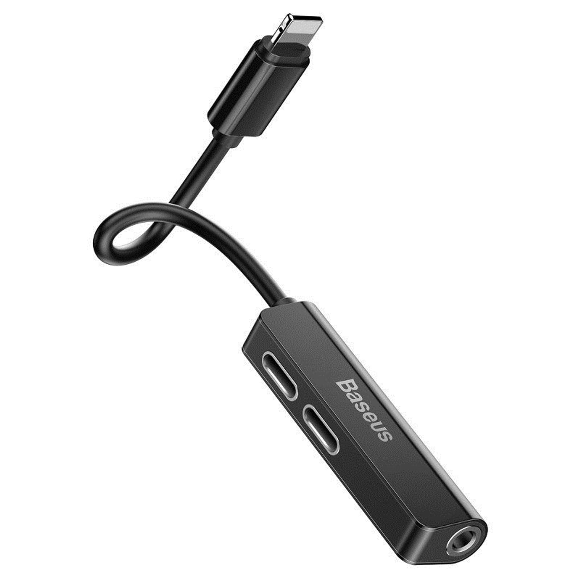 

Adapter Audio Baseus L52 Lightning do Mini Jack 3.5mm i 2x Lightning (czarny)