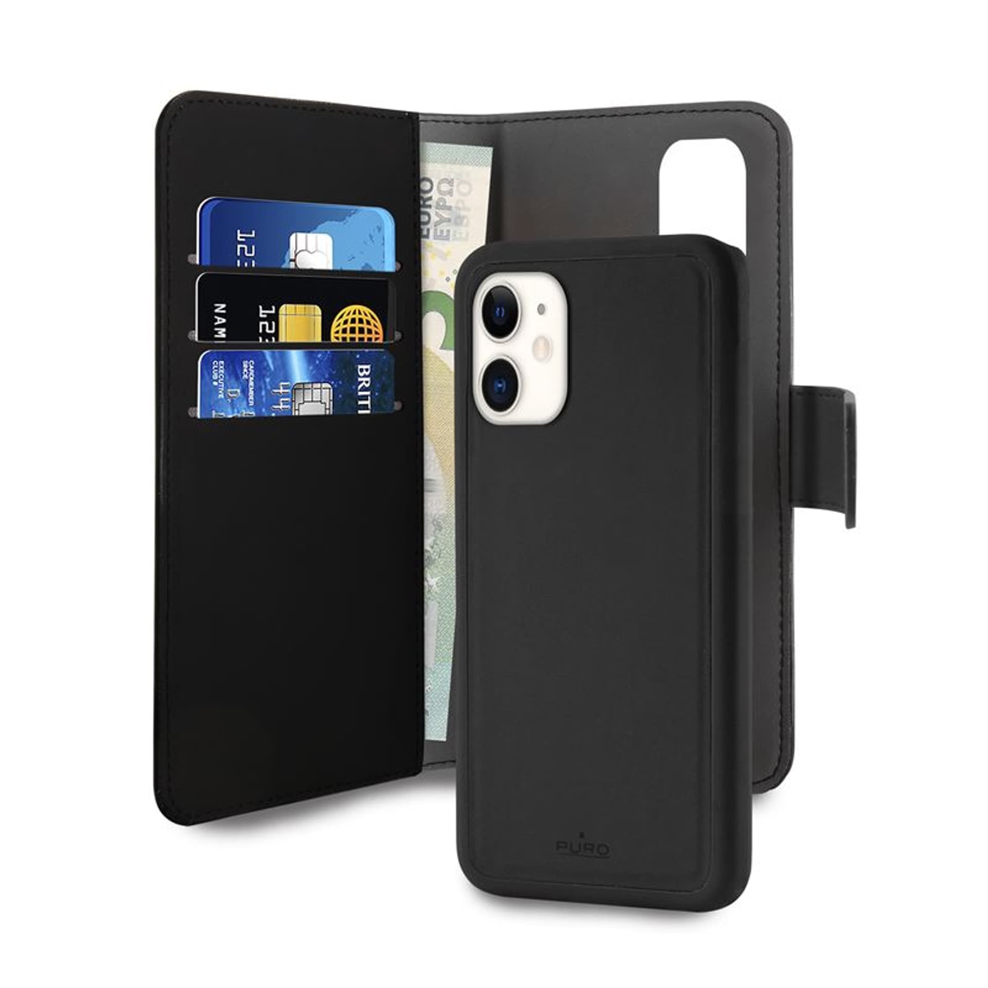 

Puro Wallet Detachable iPhone 11 2w1 czarne/black IPCX6119BOOKC3BLK