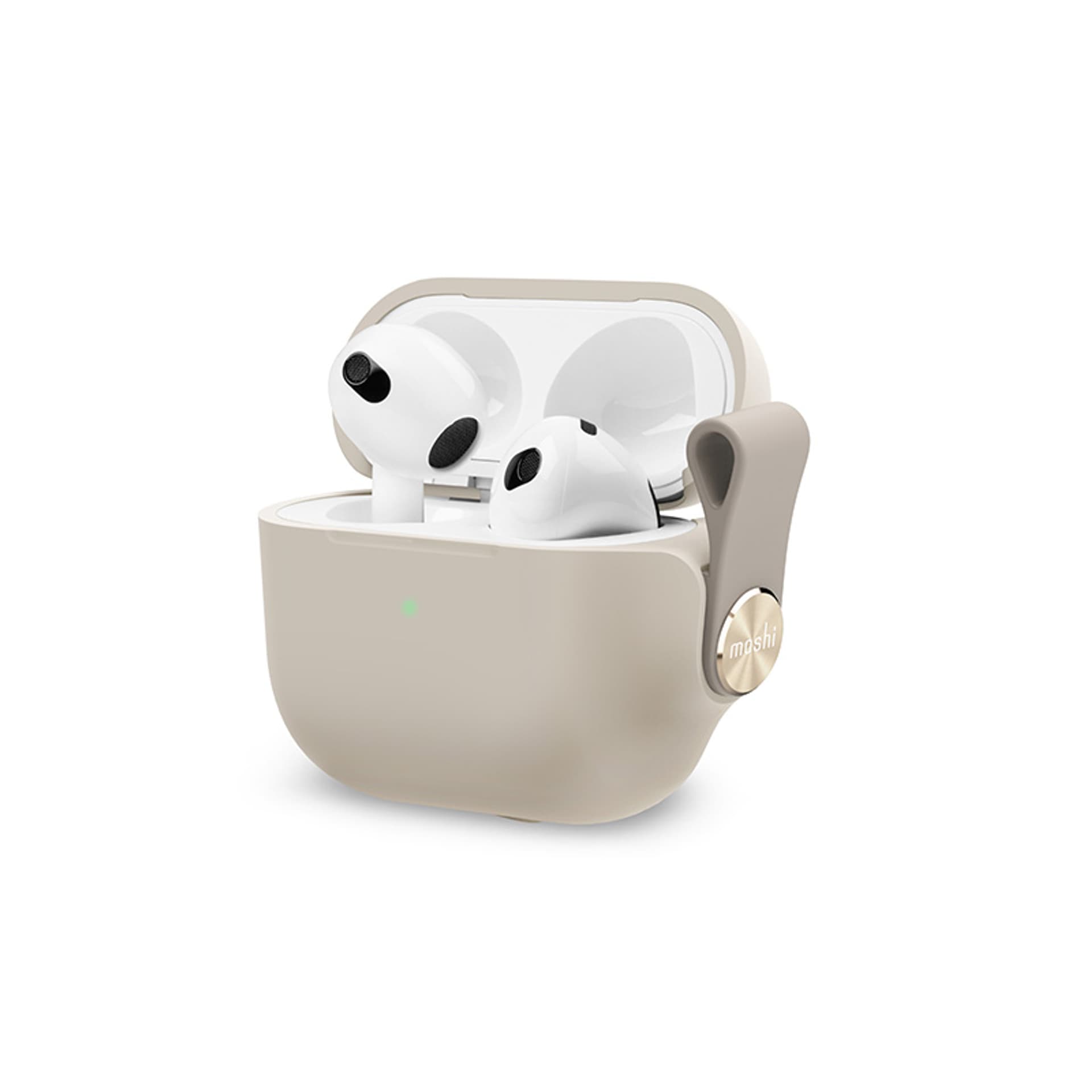 

Moshi Pebbo – Etui AirPods 3 z odpinanym paskiem na rękę (Savanna Beige)