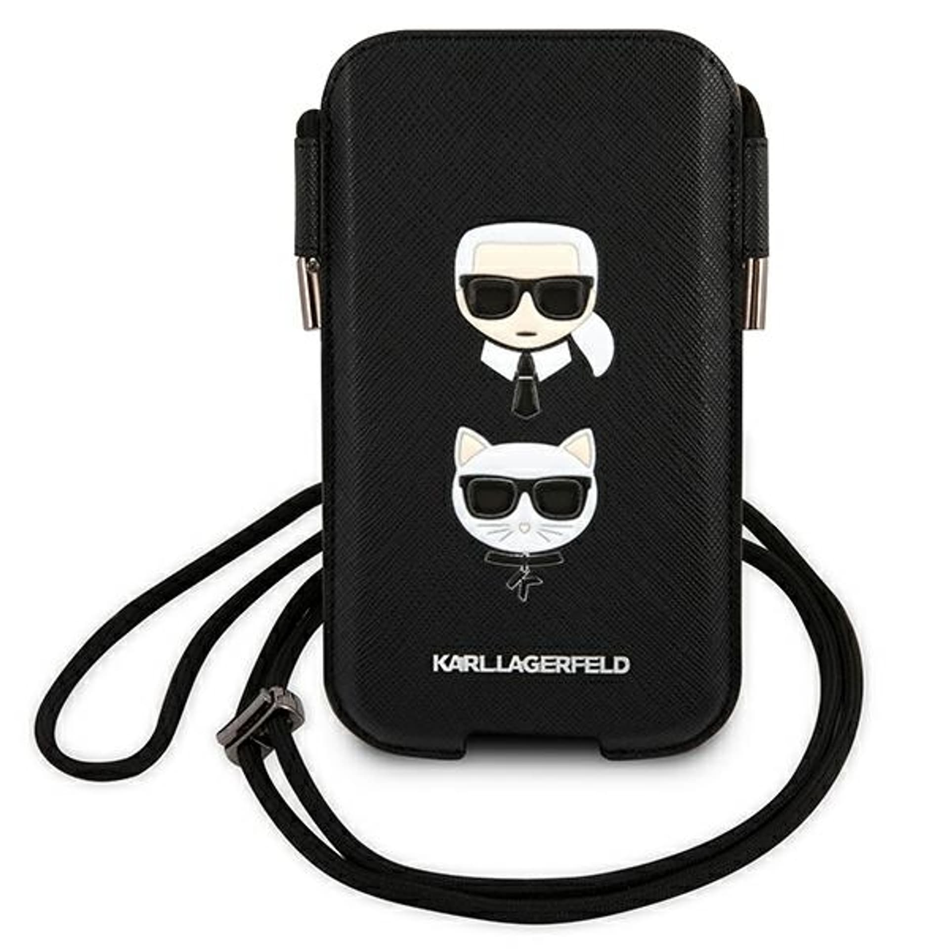 

Karl Lagerfeld Torebka KLHCP12LOPHKCK 6,7" czarny/black hardcase Saffiano Ikonik Karl&Choupette Head