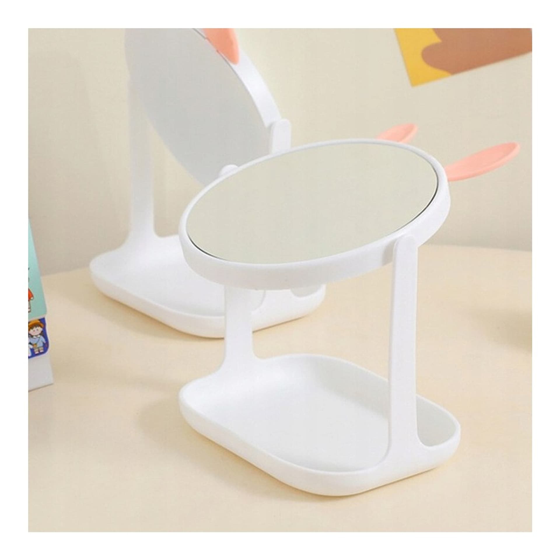 

Lusterko kosmetyczne stojące białe Kotek L5B