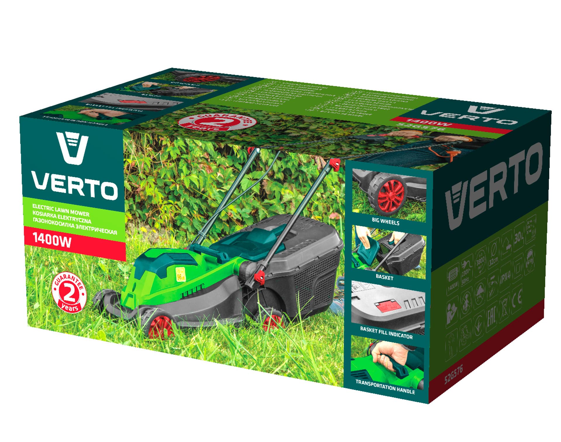 

Kosiarka elektryczna 1400W, szerokość koszenia 320mm