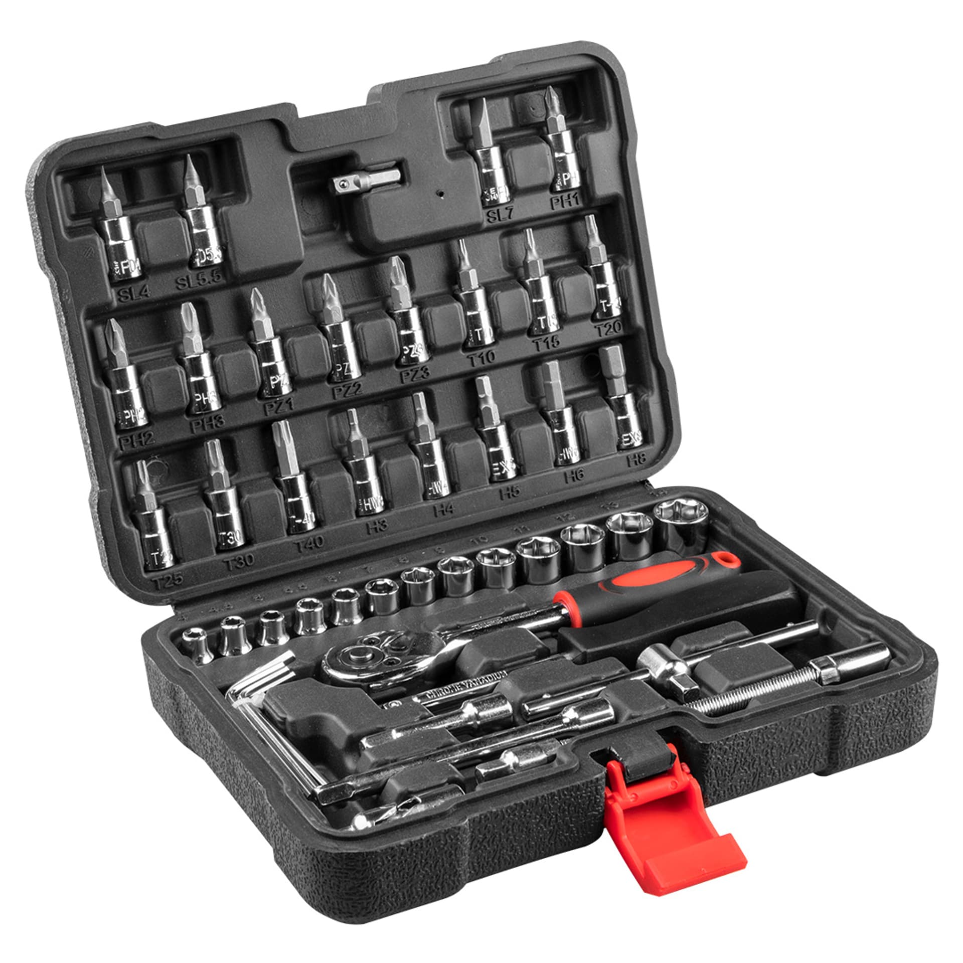 

Zestaw kluczy nasadowych 1/4" 49 szt.