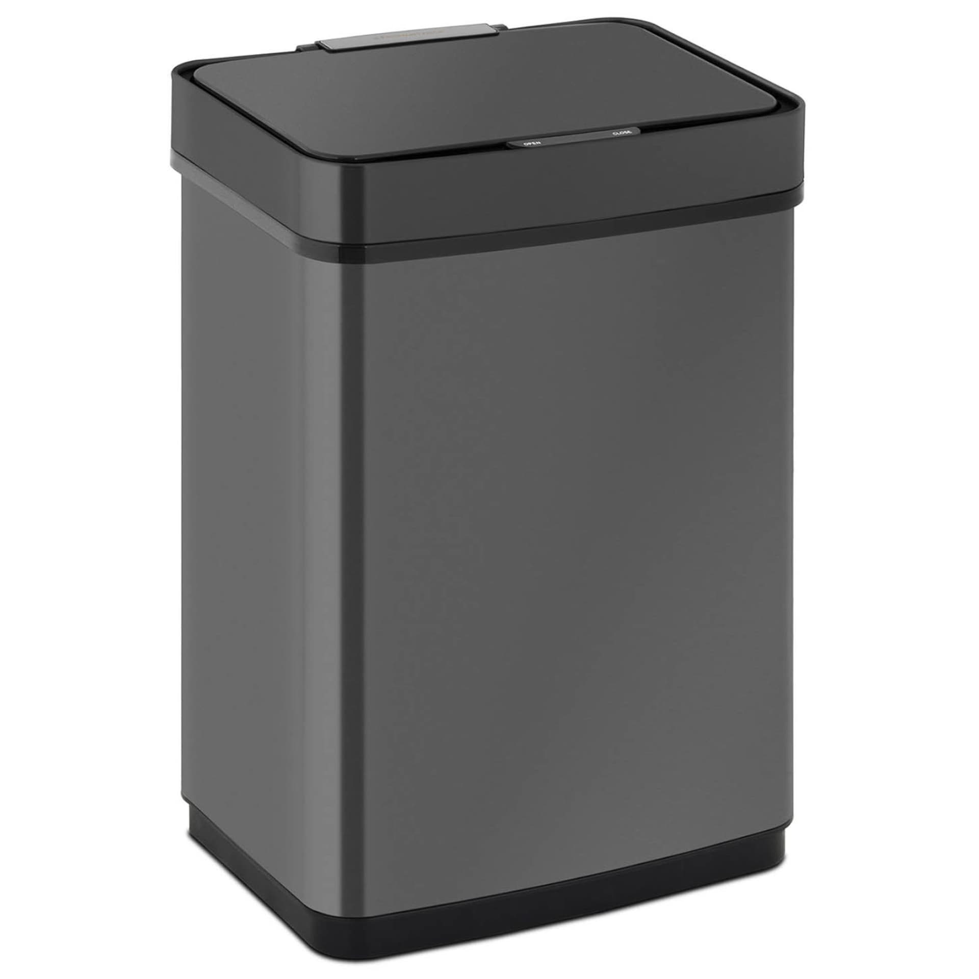 

Kosz na śmieci automatyczny bezdotykowy prostokątny z czujnikiem ruchu 30 cm 50 l CZARNY