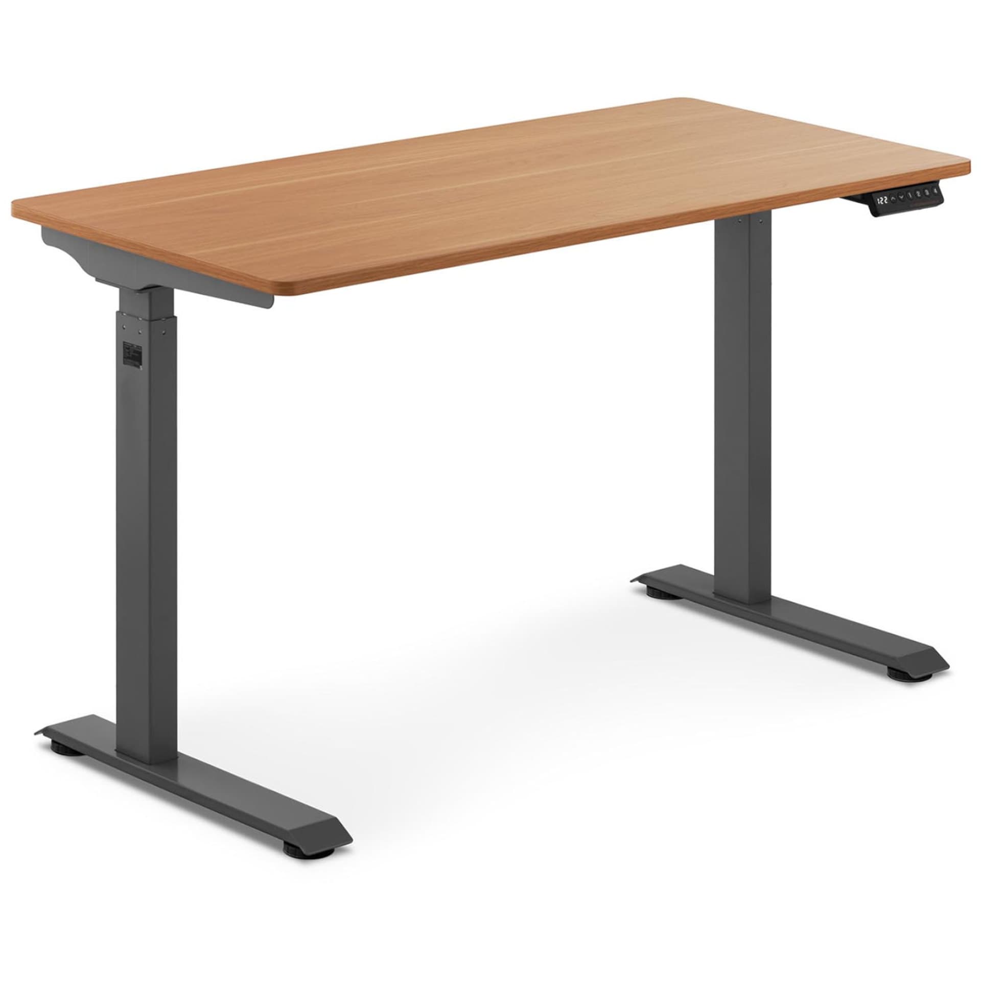 

Biurko z regulacją wysokości elektryczne blat 120x60 cm wys. 730-1233 mm SZARO-BRĄZOWE