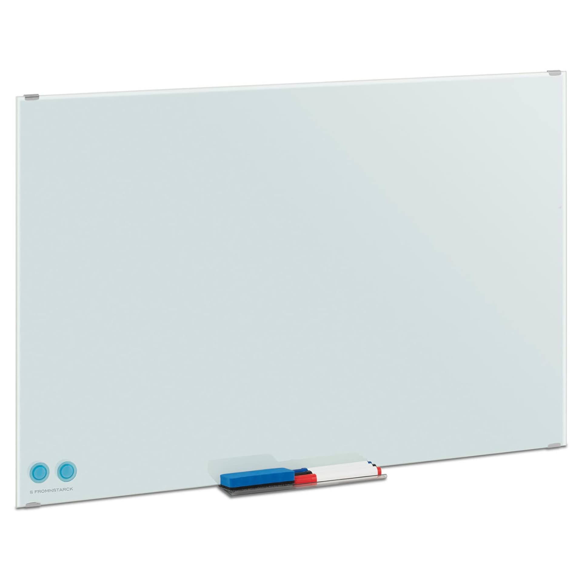 

Tablica magnetyczna szklana suchościeralna ścienna biała ZESTAW 60x90 cm