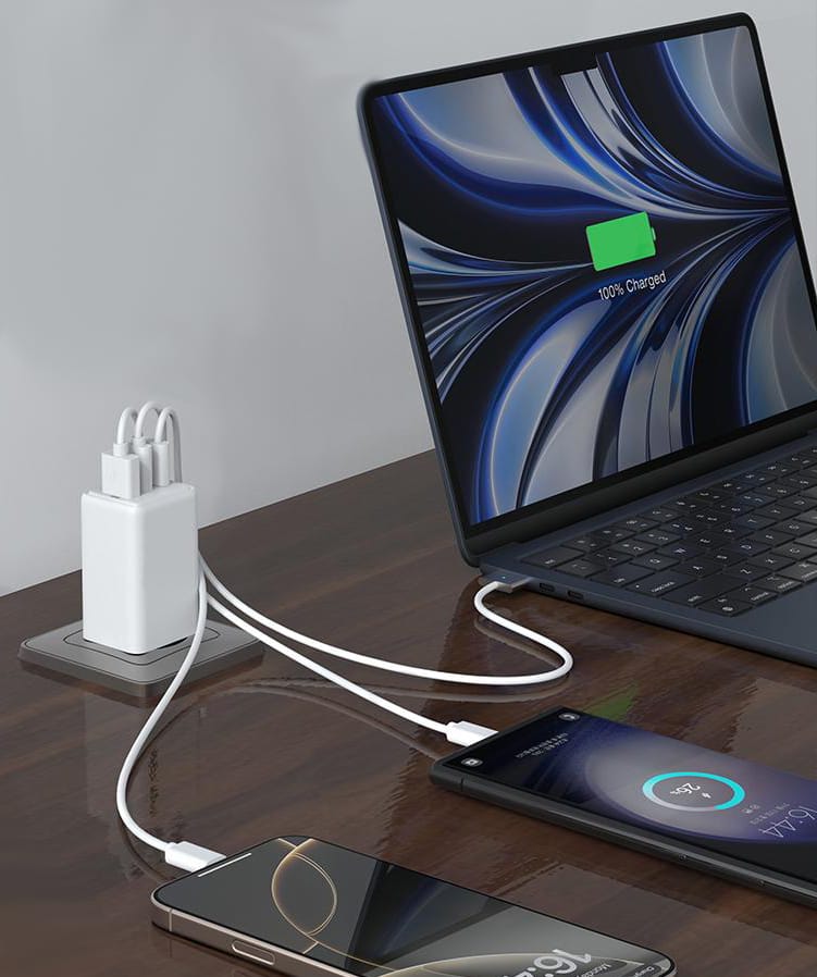 Ładowarka sieciowa 2x USB Typ-C + USB eXtremestyle GaN evo 65W