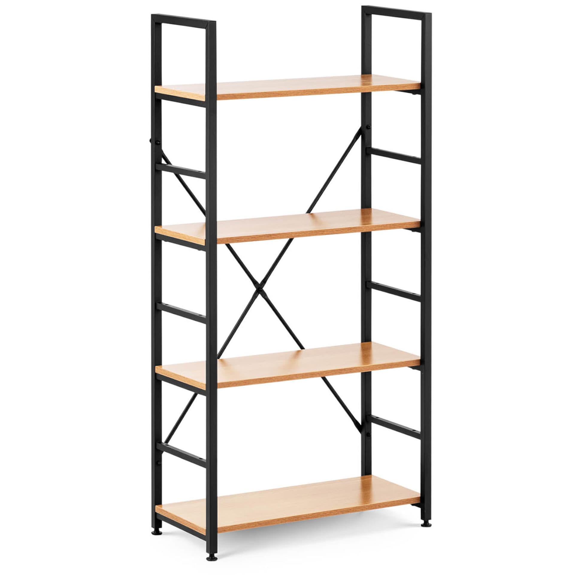 

Regał na książki dekoracje ze stalową ramą loft industrialny maks. 150 kg 4 PÓŁKI