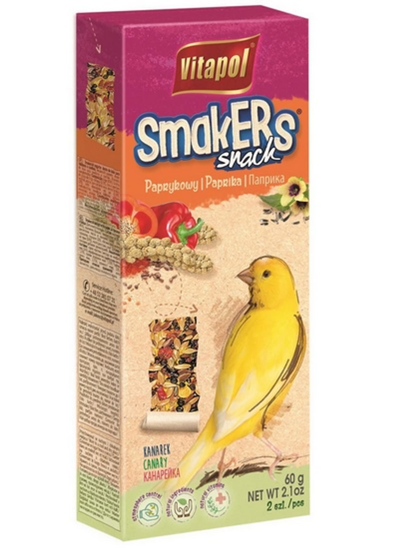 

VITAPOL SMAKERS DLA KANARKA PAPRYKOWY 2szt op [ZVP-2508] 60g