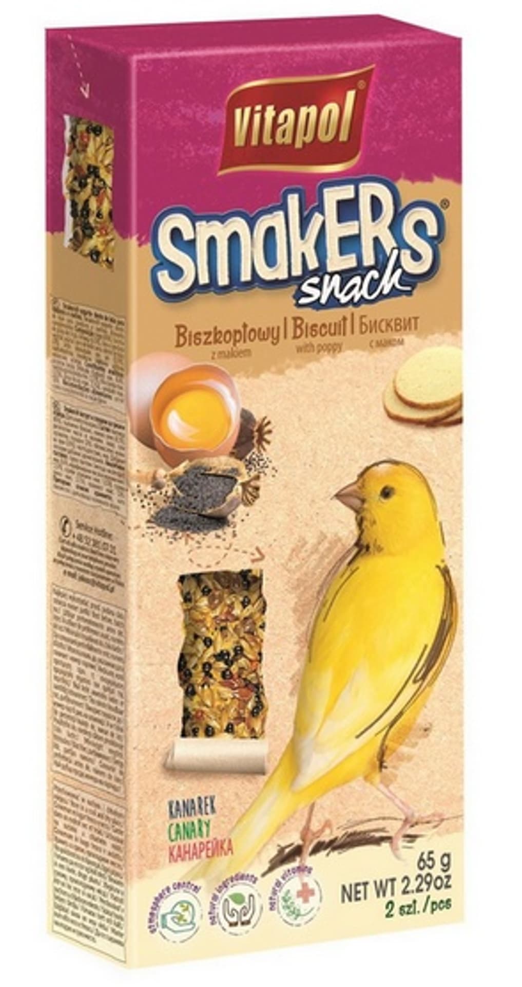 

Vitapol Smakers dla kanarka - biszkopt z makiem 2szt [2514]
