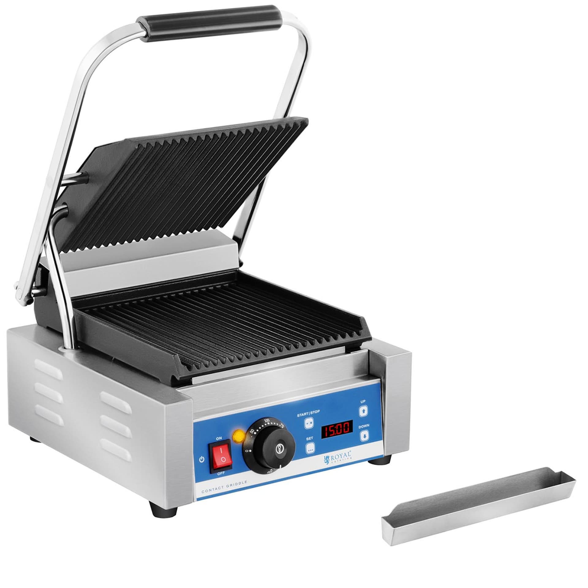 

Kontakt grill elektryczny kontaktowy z wyświetlaczem LED żeliwne płyty 1800W