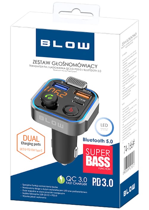 Transmiter FM Blow Bluetooth5.1+QC3.0 +PD 20W