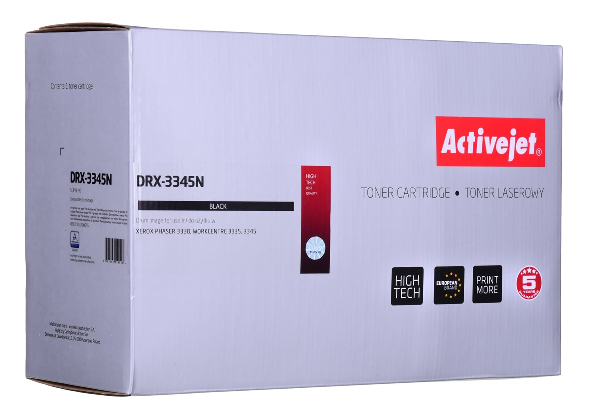 

Activejet Bęben DRX-3345N (zamiennik Xerox 101R00555; 30000 stron; czarny)