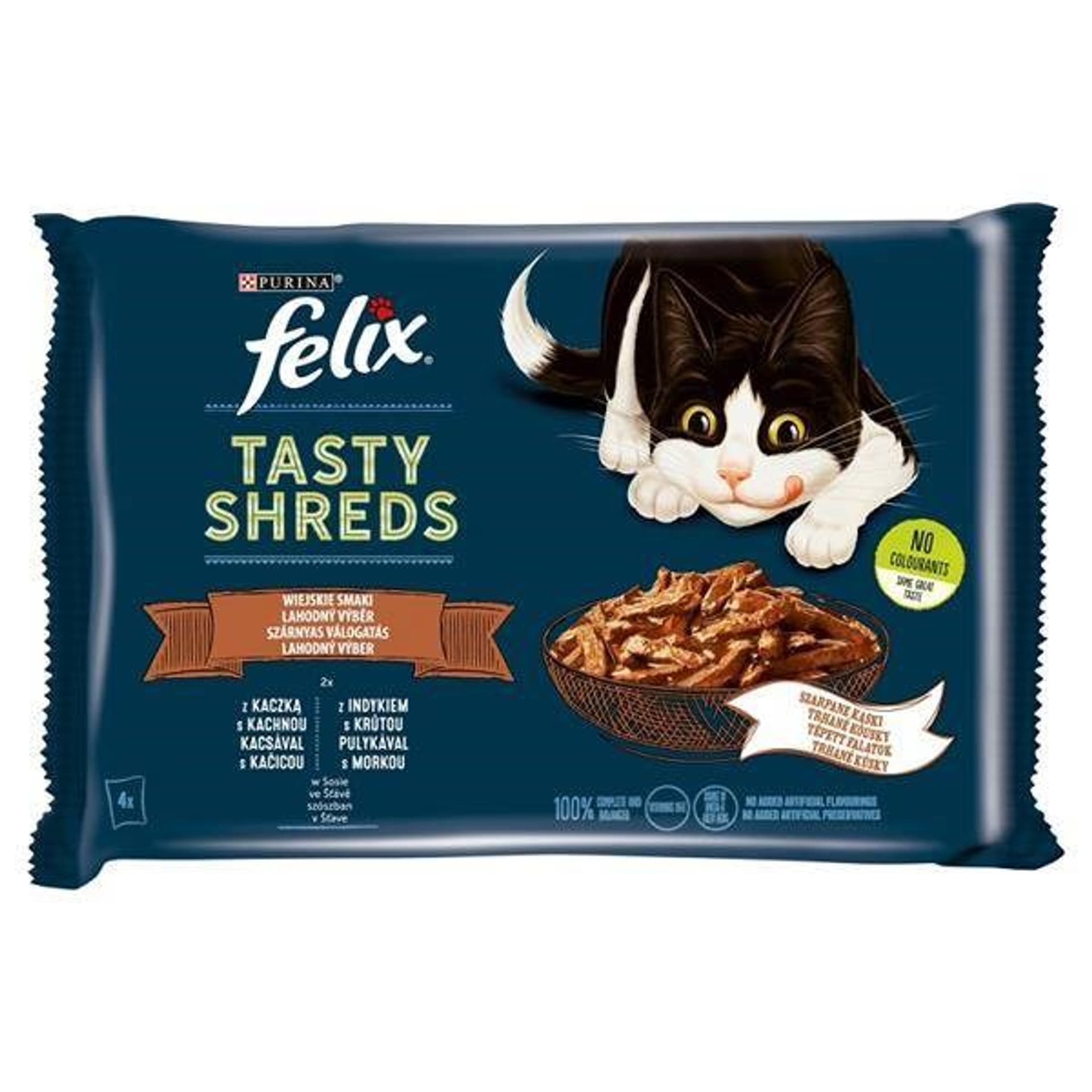 

Purina Felix Tasty Shreds z Kaczką i z Indykiem 4x80g