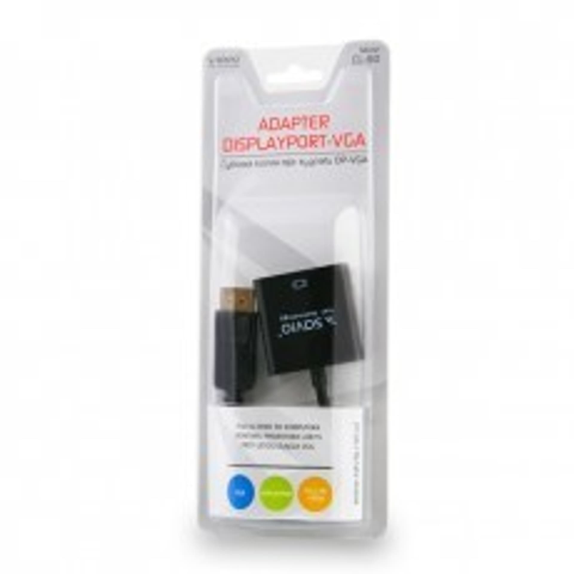 

Adapter SAVIO CL-90 (DisplayPort M - D-Sub (VGA) F; 0,20m; kolor czarny)
