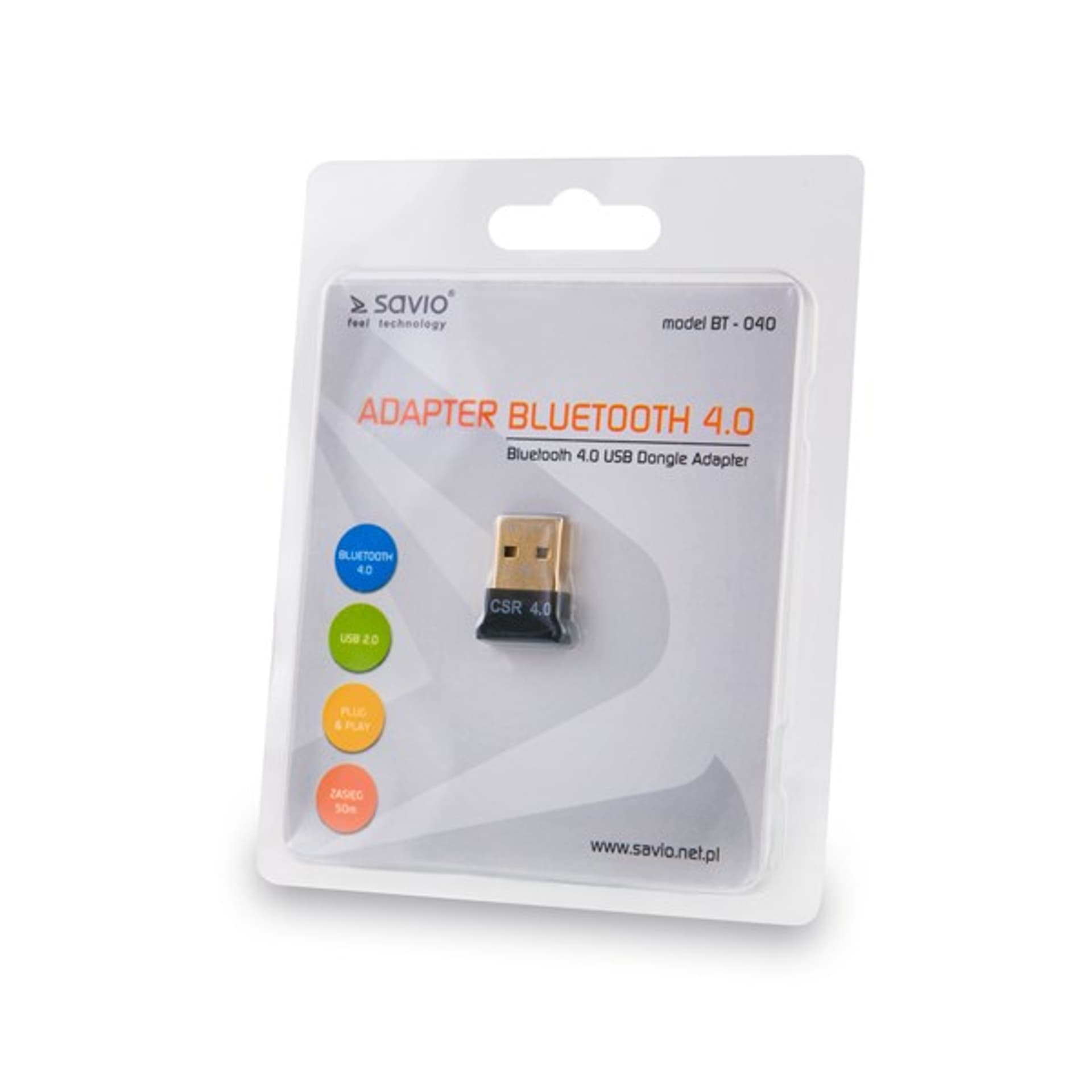 

Adapter SAVIO BT-040 (USB 2.0 M - Bluetooth 4.0 M; kolor czarny)