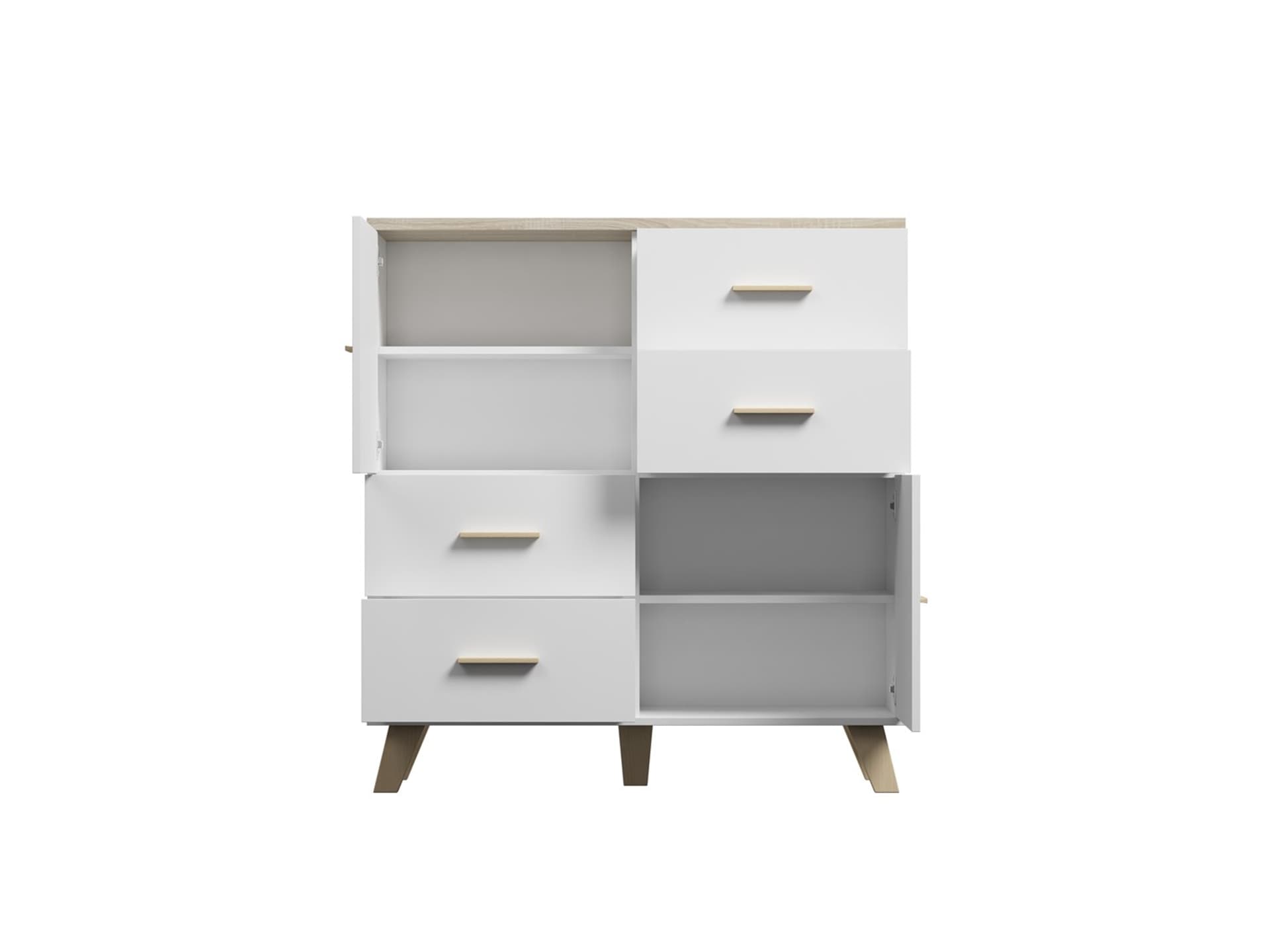 

Komoda LOTTA 110 2D4S biały+ dąb sonoma