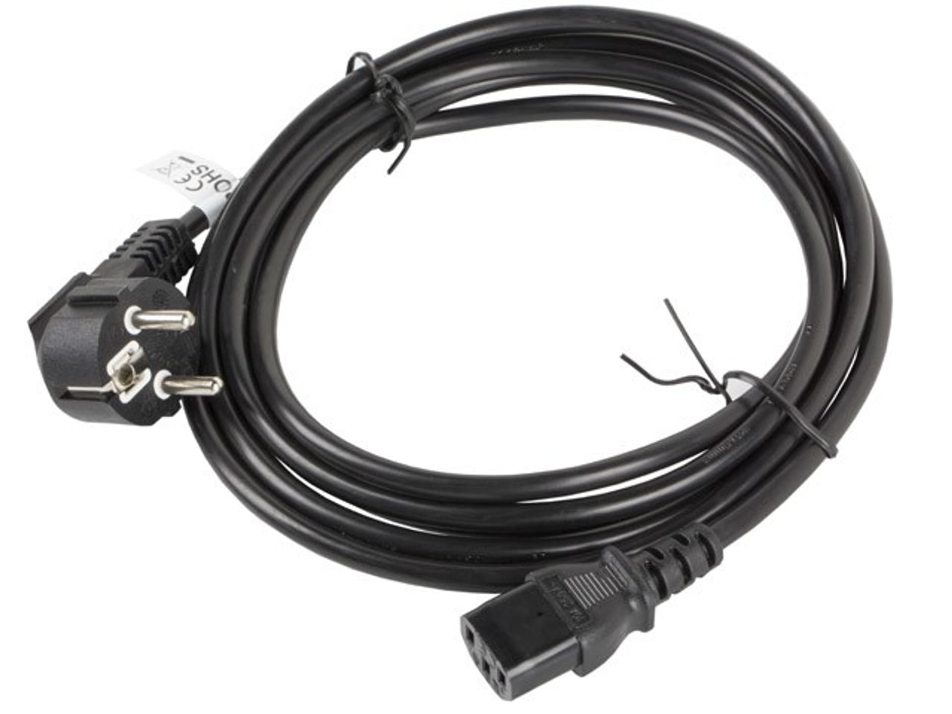 

Kabel Lanberg CA-C13C-11CC-0050-BK (C13 / IEC C13 / IEC 320 C13 F - Schuko M; 5m; kolor czarny)