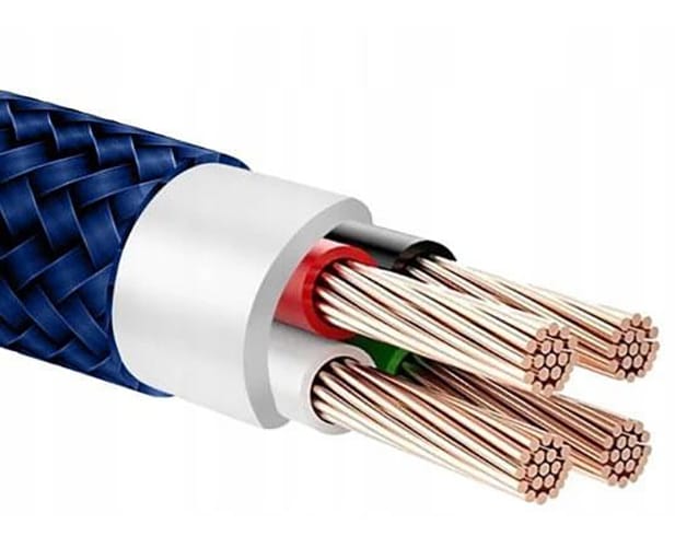 Kabel USB Typ-C - USB Typ-C Spider oplot (1 m, niebieski)