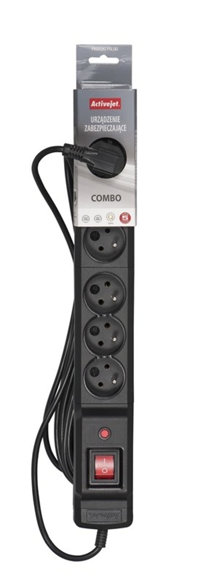 

Listwa przeciwprzepięciowa Activejet COMBO 6gn/1,5m/cz (10A; 2300W) 1,5m; kolor czarny, 10a;2300w) 1.5m;kolor czarn