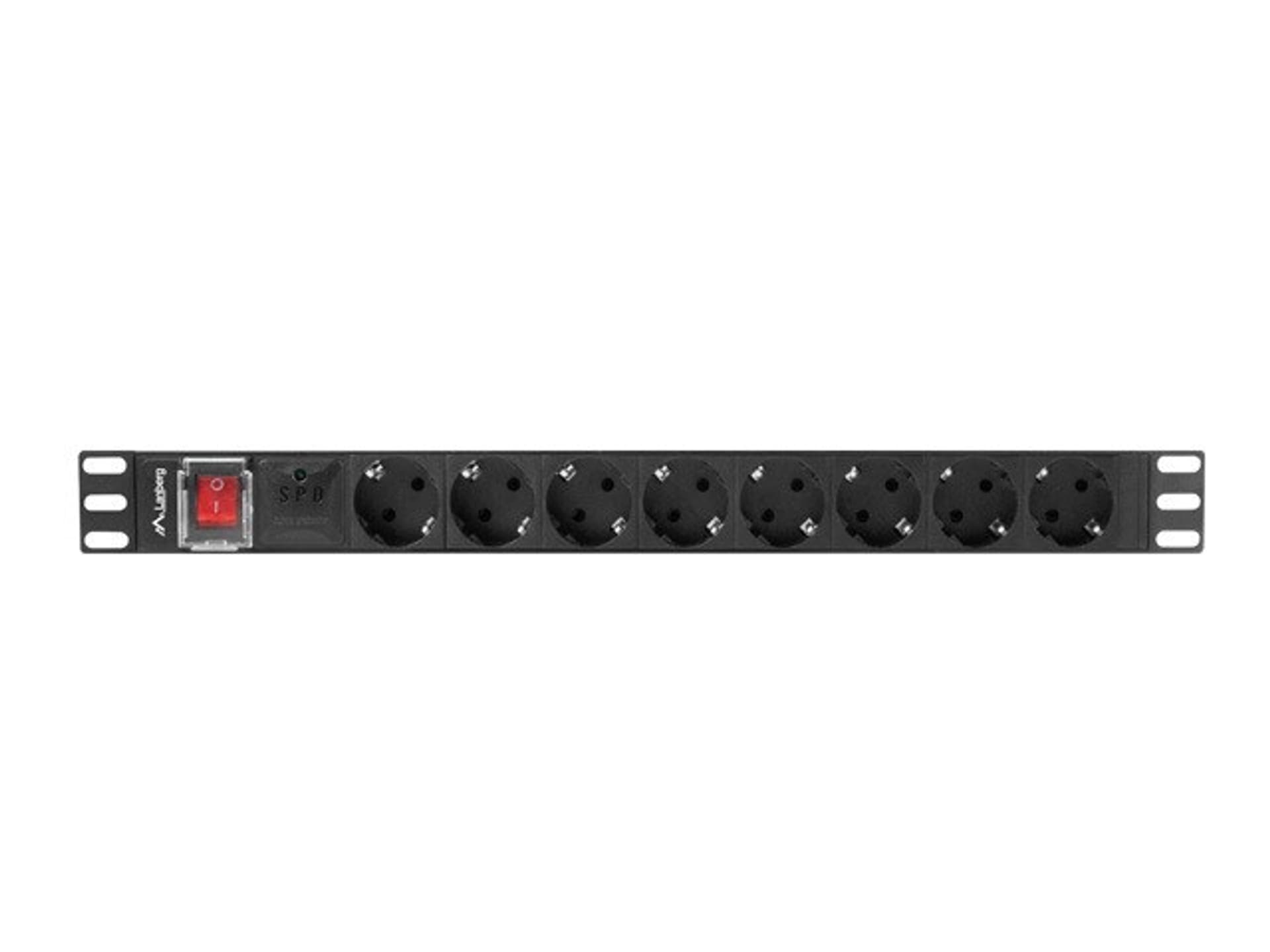 

LANBERG LISTWA ZASILAJĄCA RACK PDU 19" (1U, 16A, 8X SHUKO, 2M, CZARNA) PDU-08F-0200-BK, 1u/16a/8x shuko/2m/czarna) pdu-08f-0200-b