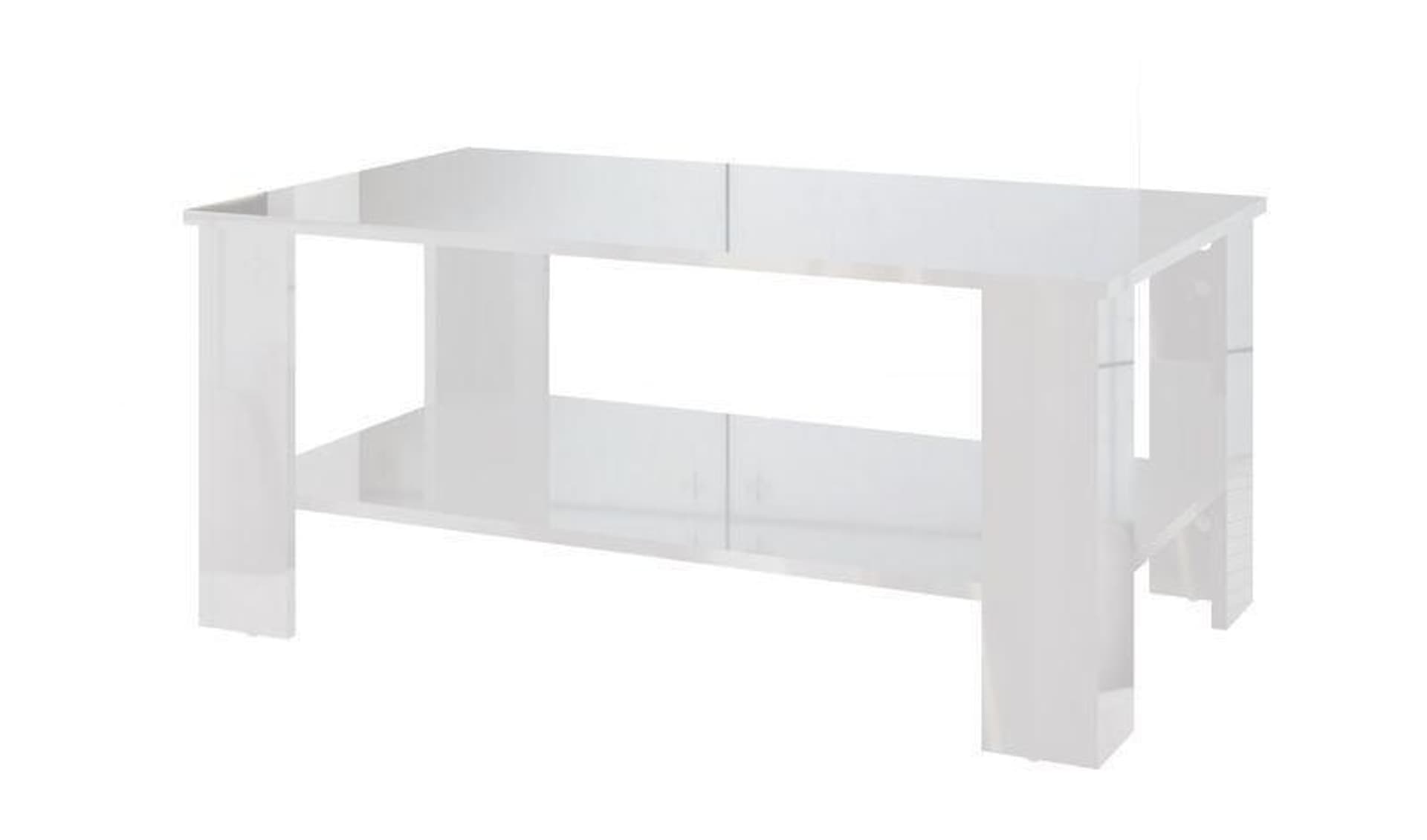 

Ława 100x40x70 GLANCE cała w białym połysku