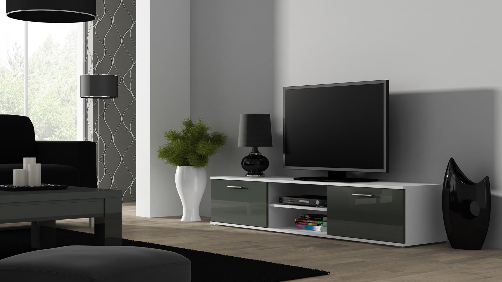 

Zestaw SOHO 5 (RTV180 + Wit.Wisz + Półki) BI/SZ POŁ, Rtv180 + wit.wisz + półki) bi/sz po