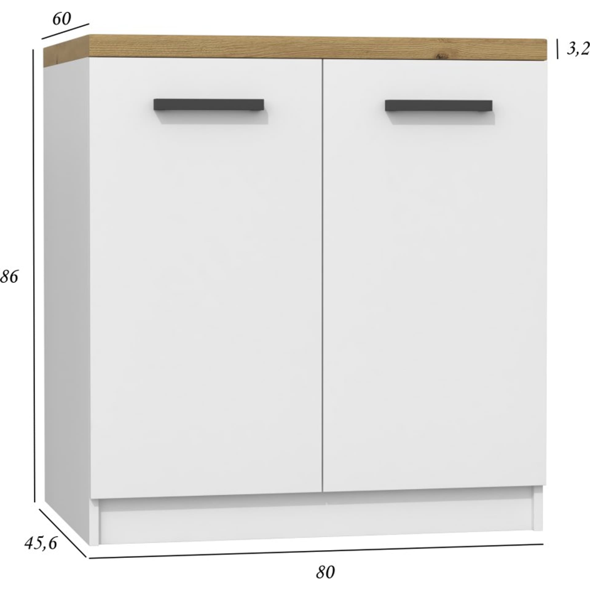 

SZAFKA KUCHENNA DO ZESTAWU 80CM BIEL DĄB ARTISAN