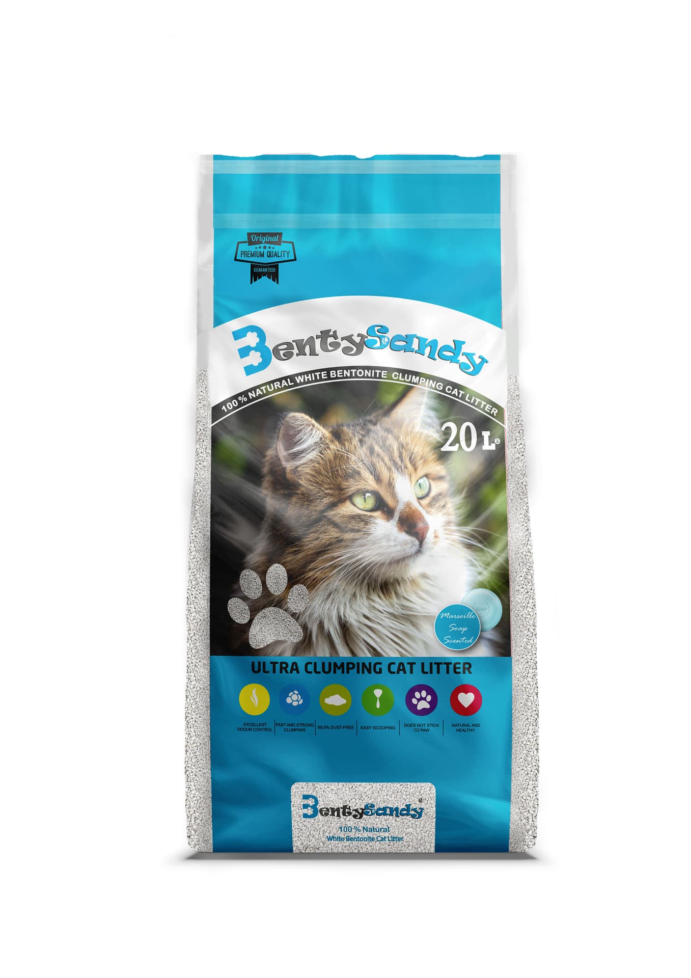 

BENTY SANDY MARSEILLE SOAP Żwirek bentonitowy biały 20l