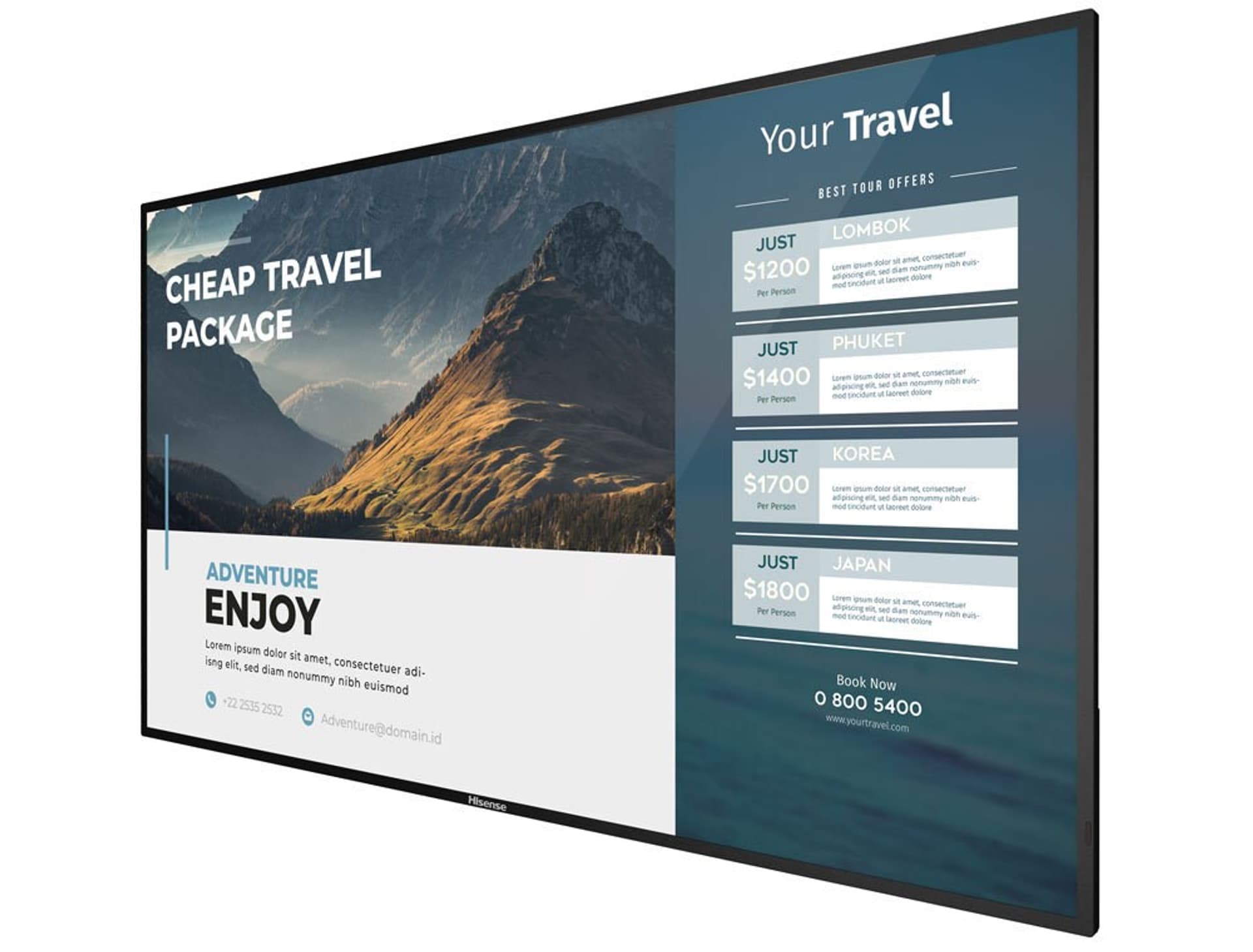 

Hisense Display Monitor – Monitor profesjonalny UHD/500nit/7*16 65B4E31T