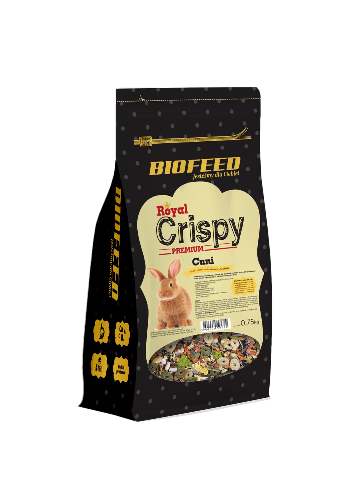 

BIOFEED Royal Crispy Premium Cuni 750g - dla królików
