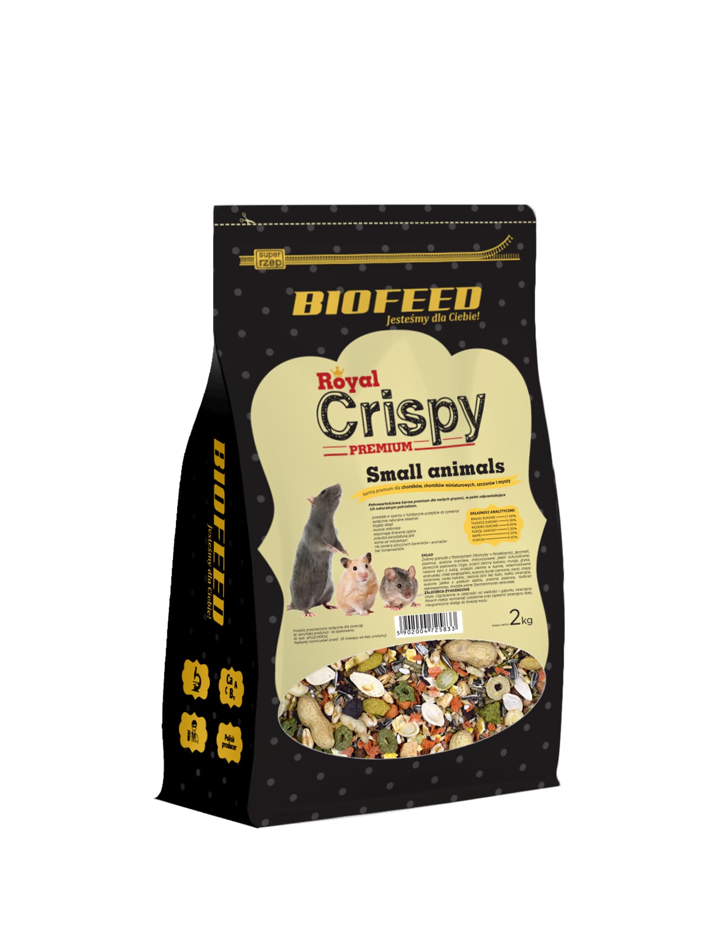

BIOFEED Royal Crispy Premium Small Animals 2kg - dla małych gryzoni