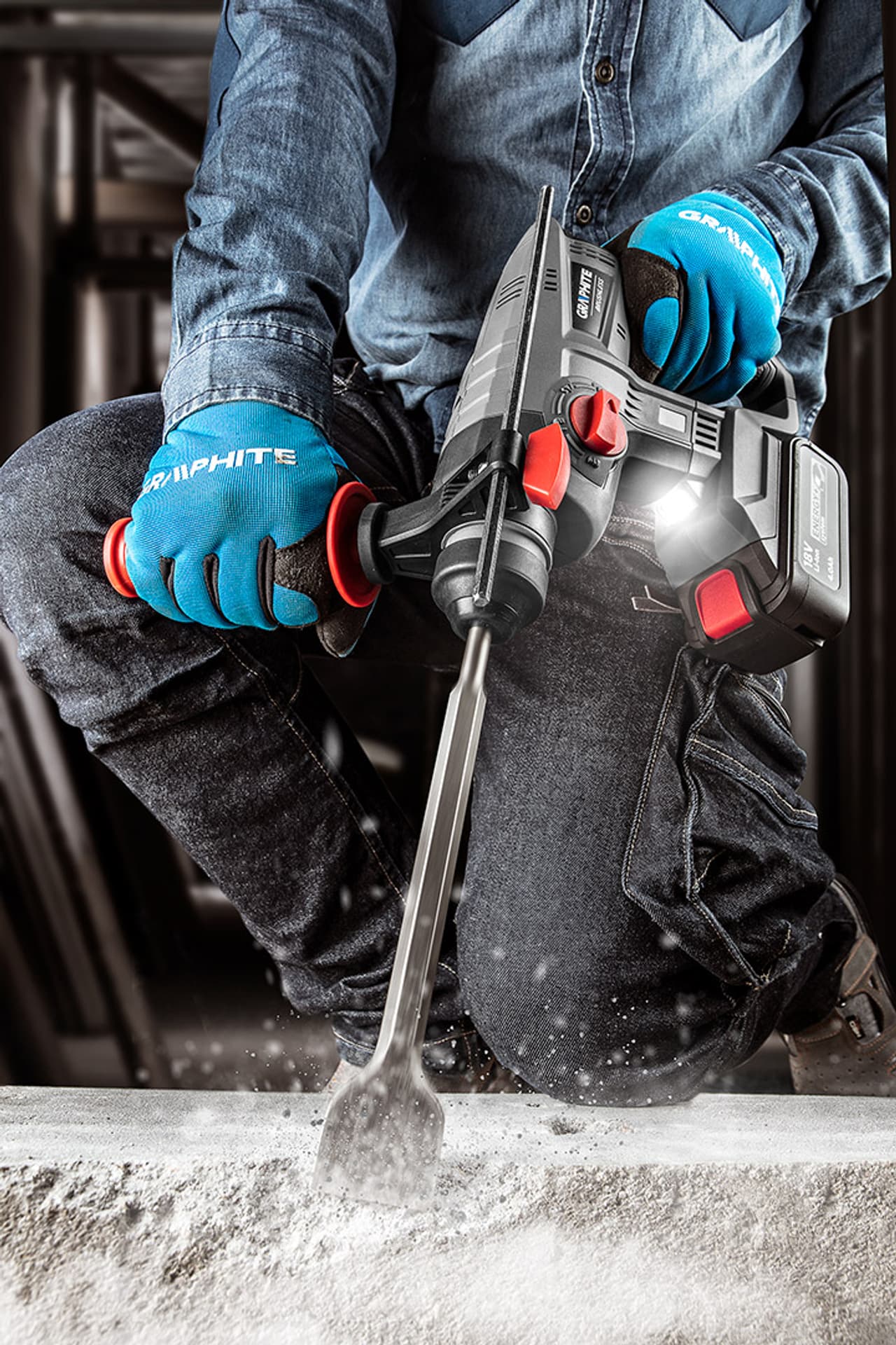 

Młotowiertarka akumulatorowa bezszczotkowa Energy+ 18V, Li-Ion, udar 2.2J, bez akumulatora