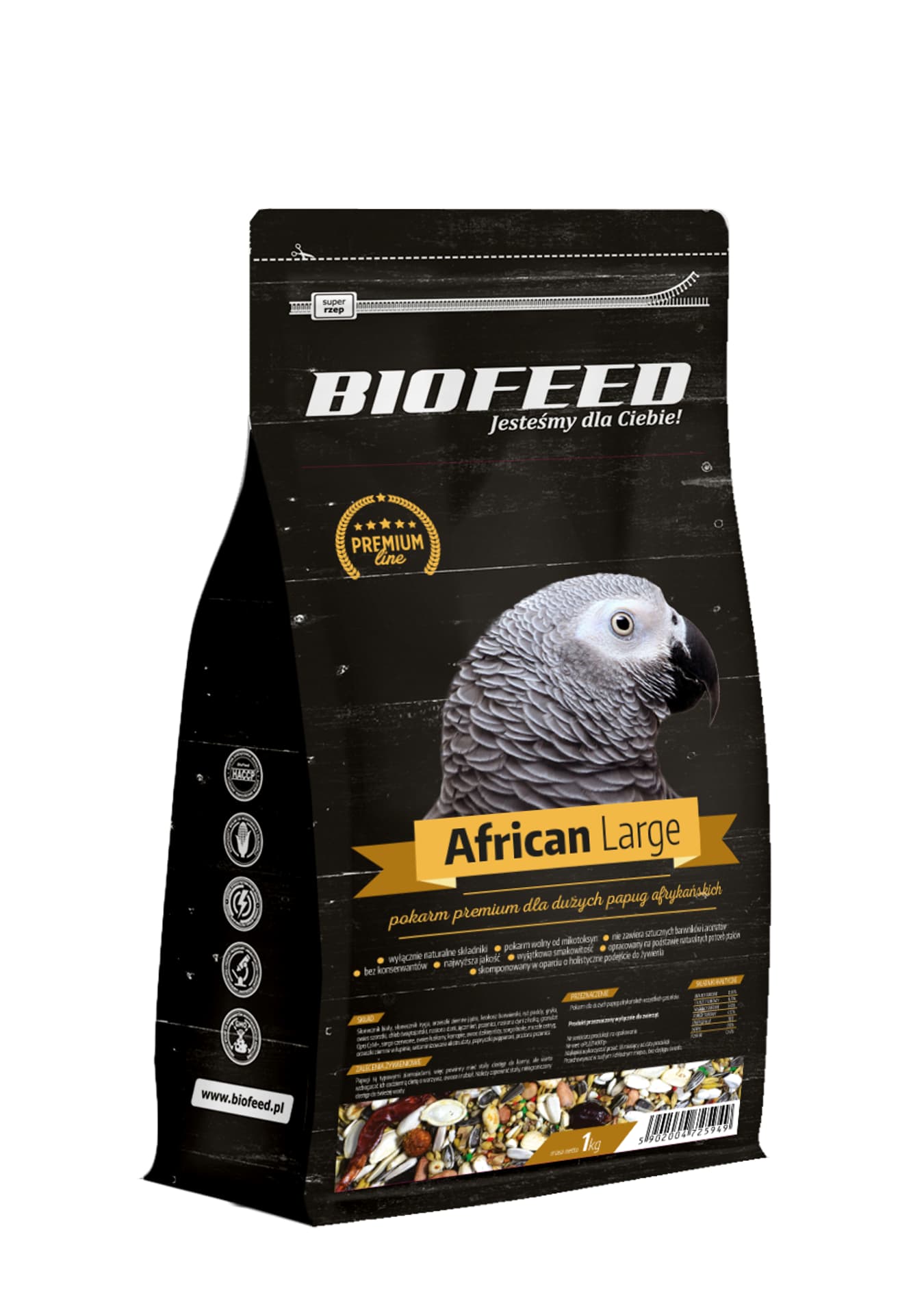 

BIOFEED PREMIUM dla dużych papug afrykańskich 1kg