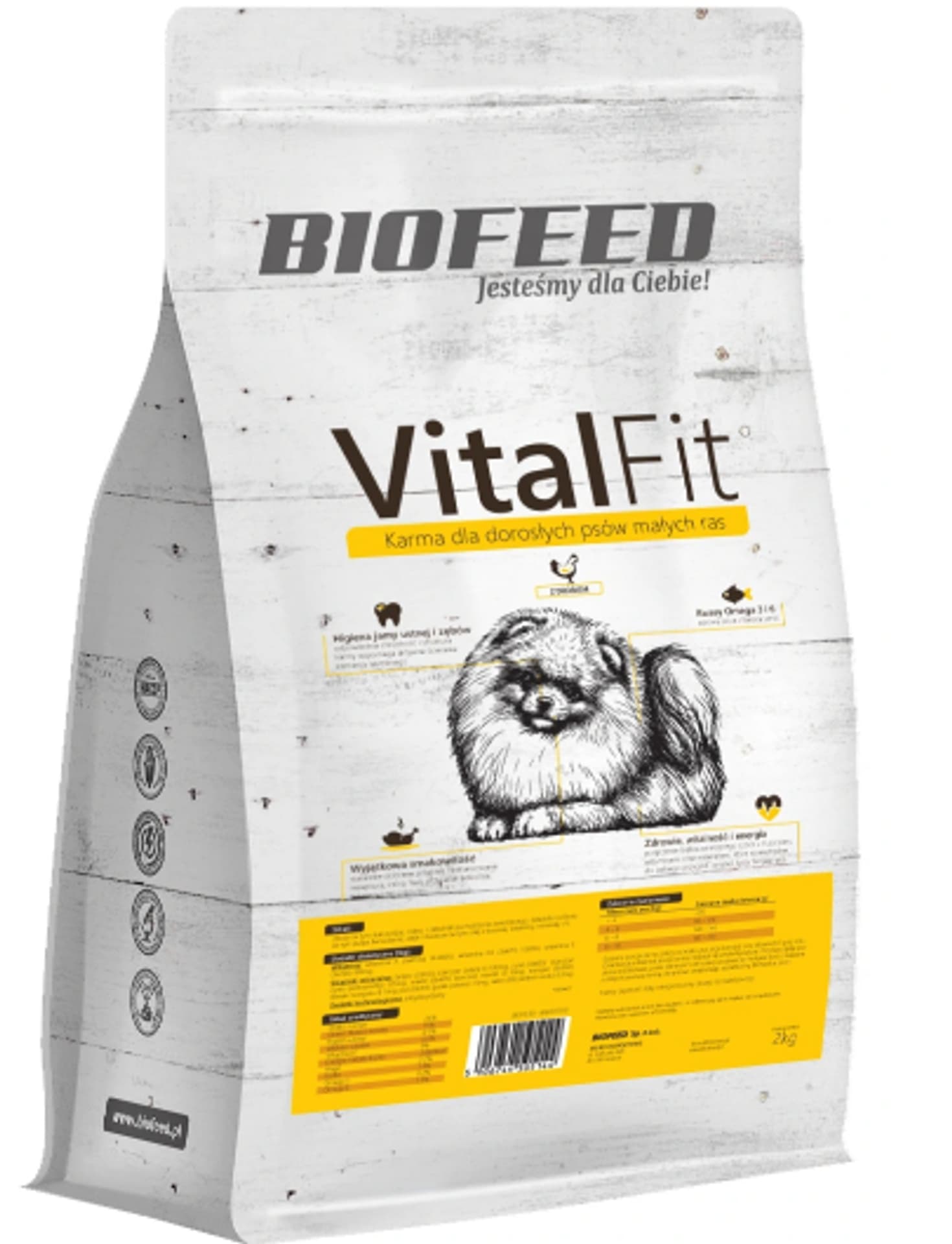 

BIOFEED VITALFIT dla dorosłych psów małych ras z drobiem 2kg
